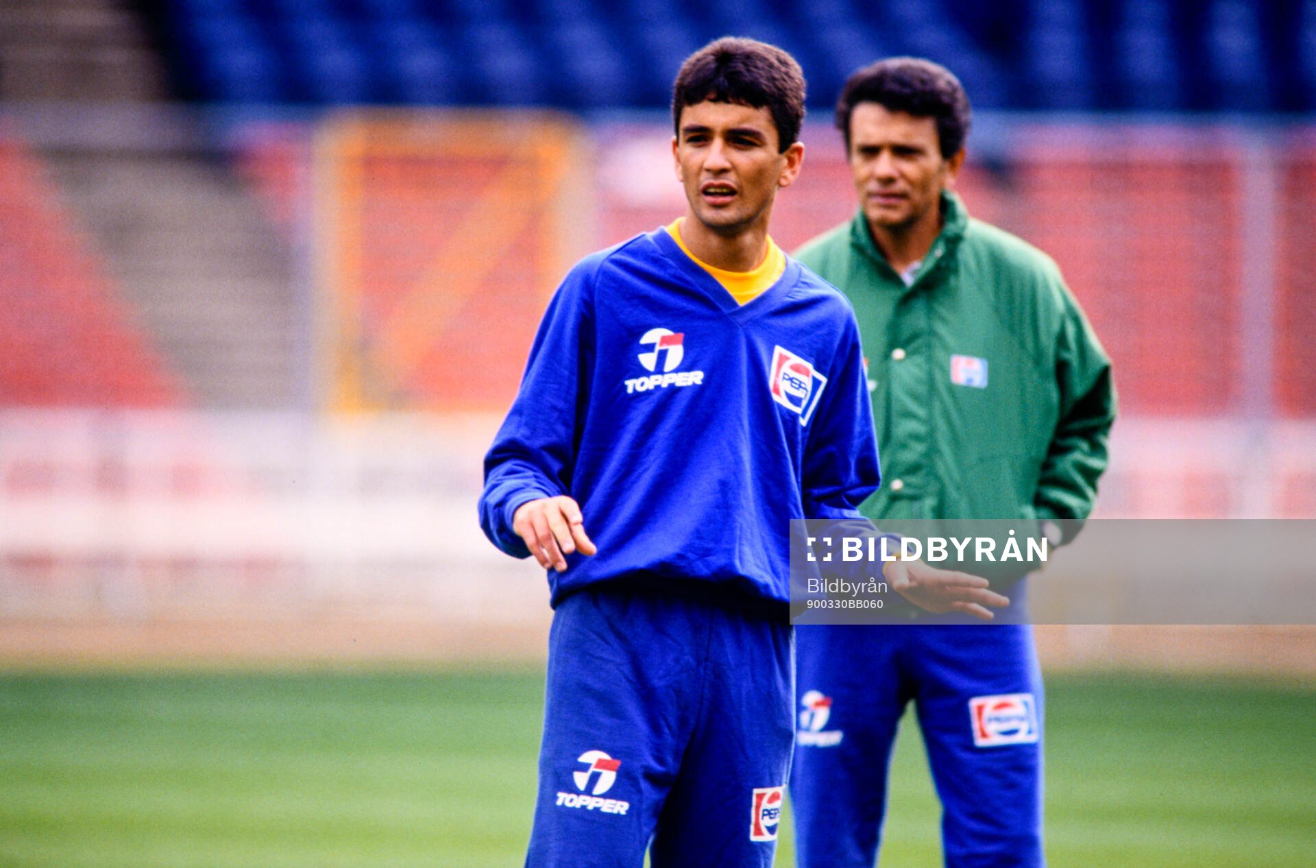 Bebeto. Football, FIFA World Cup 1990, Brazil, training
