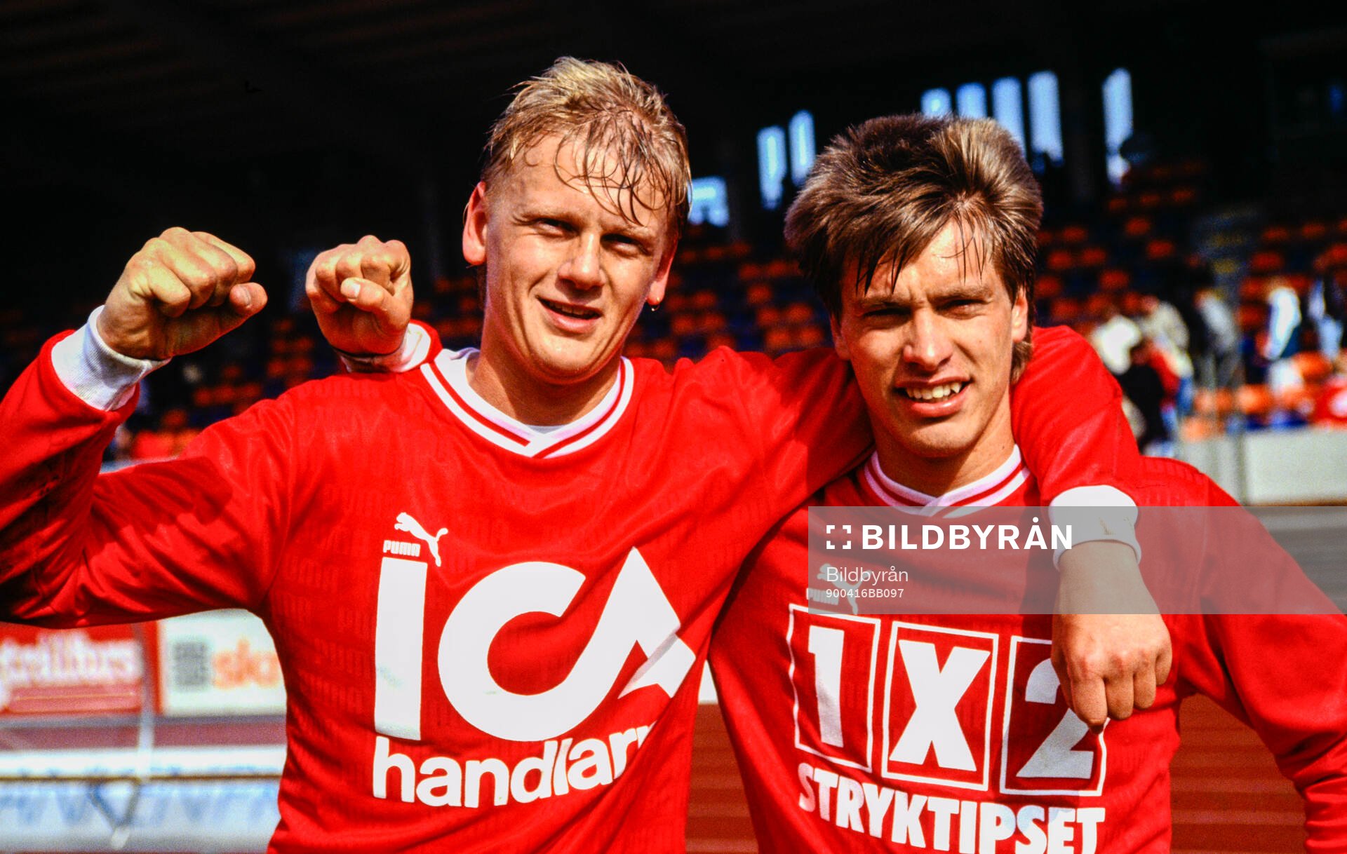 Fotboll, Allsvenskan, Öster - Hammarby 5-2: Östers tvåmålsskyttar Ulrik Jansson och Jan Jansson.