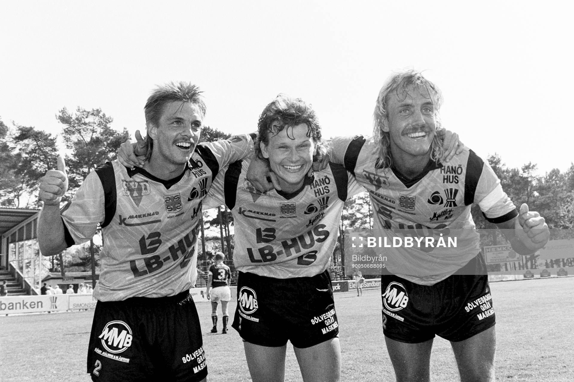 Sven-Olof Bergman, Mats Lindvall och Hans Larsson jublar