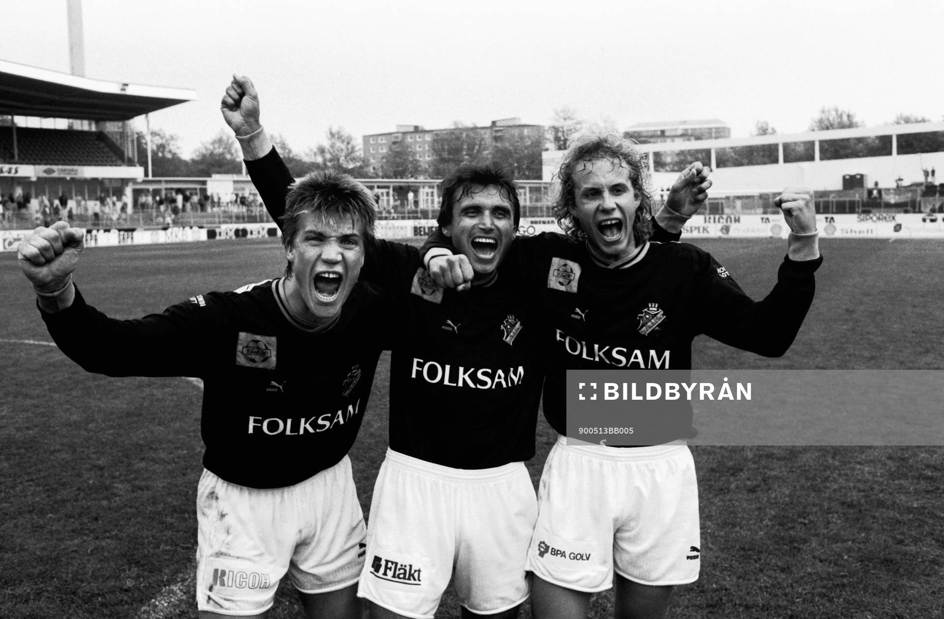 Målskyttarna Bo Andersson, Vadim Jevtushenko och Niclas