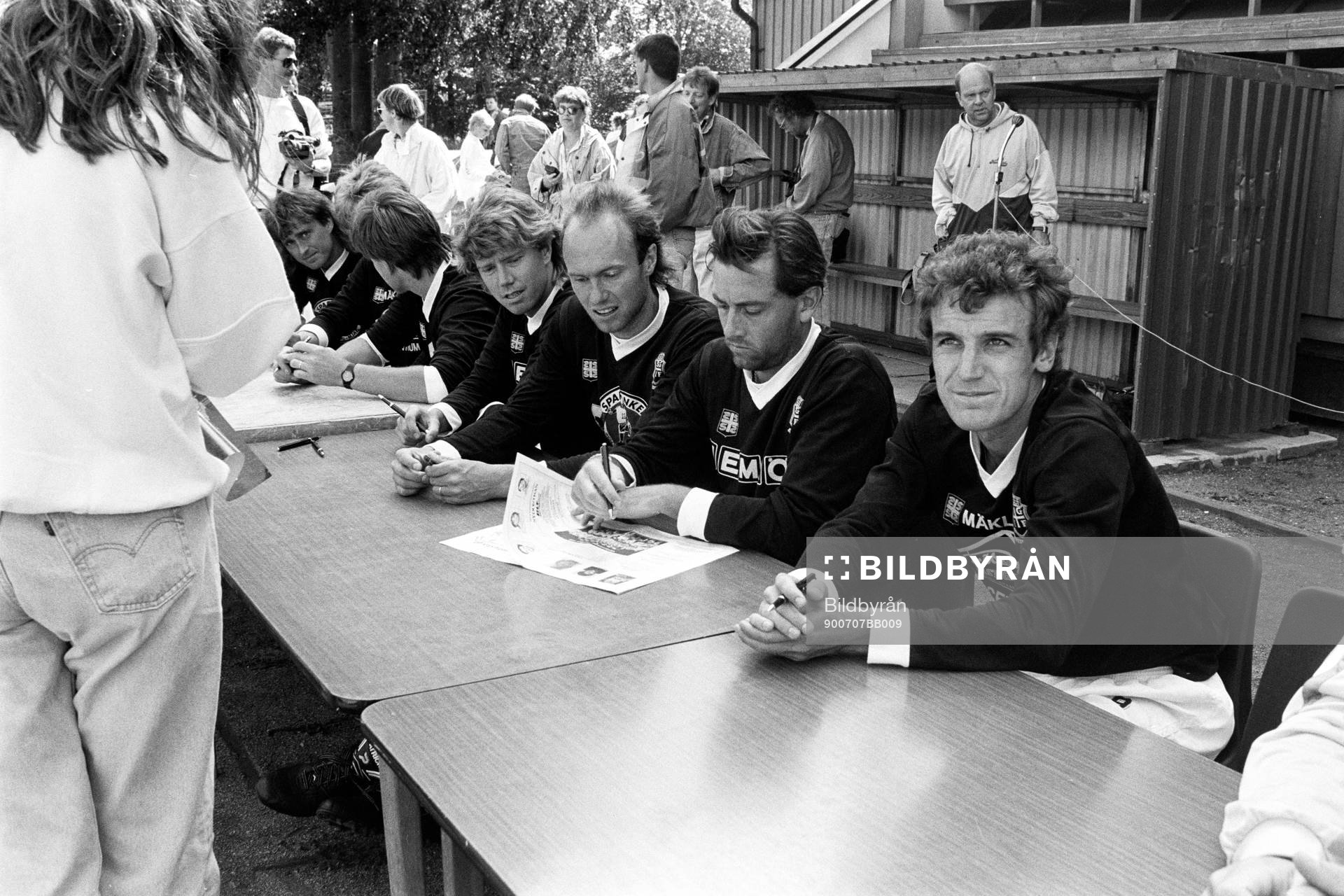 Tennislandslagets Mats Wilander, Mikael Pernfors, Jan