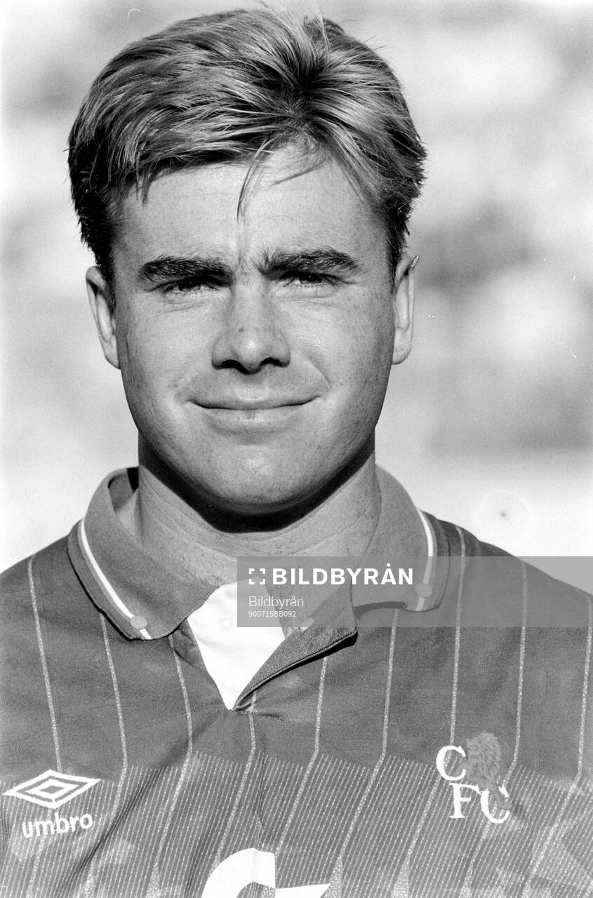 Football, Friendly Training Game 1990, Helsingborg - Chelsea: Chelseas Gareth Hall.