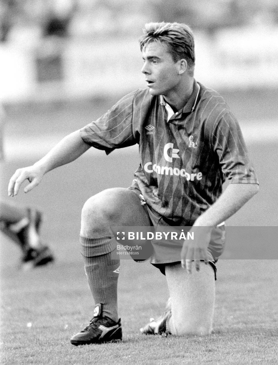 Football, Friendly Training Game 1990, Helsingborg - Chelsea: Chelseas Gareth Hall.