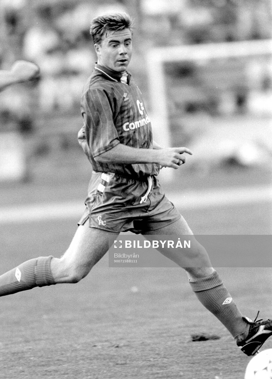 Football, Friendly Training Game 1990, Helsingborg - Chelsea: Chelseas Gareth Hall.