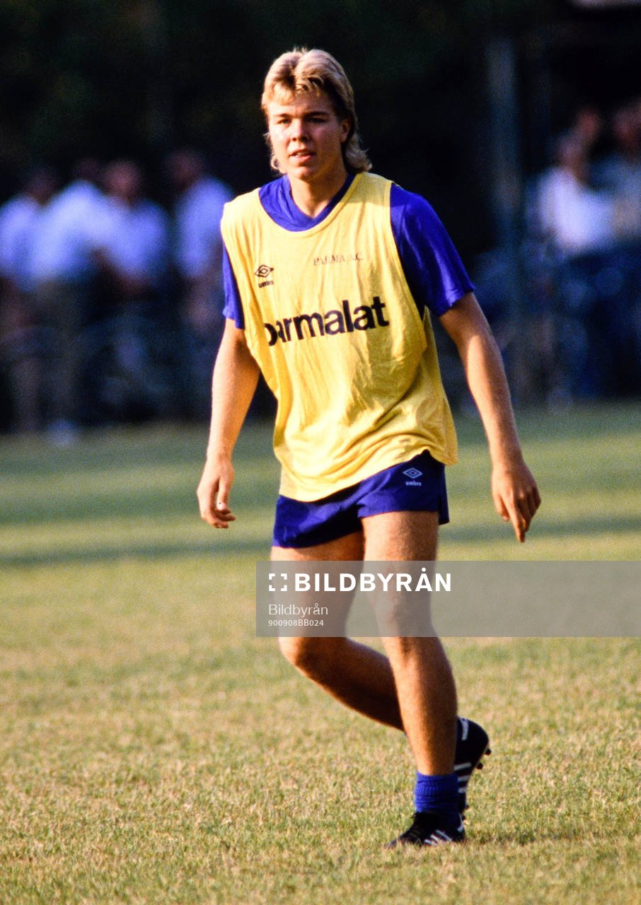 Fotboll, Serie A, Tomas Brolin, vid träning. Football,