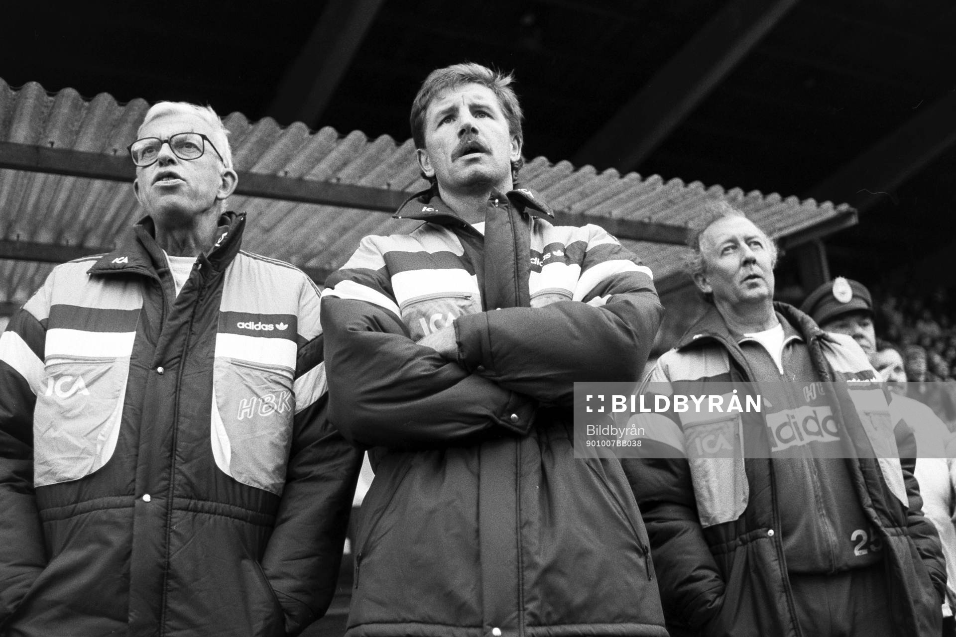 Stuart Baxter, tränare i Halmstad och lagledaren Rolf