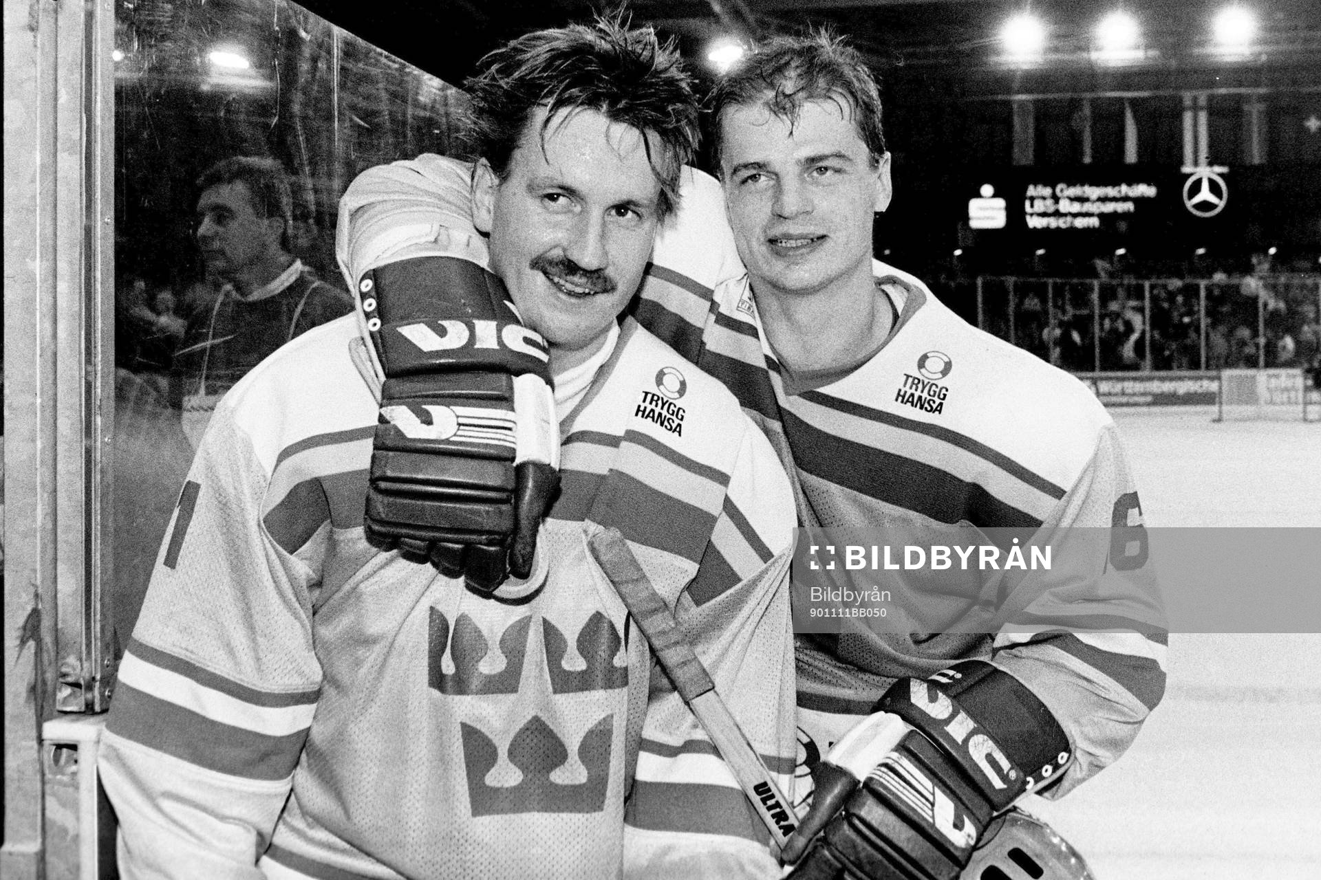 Peter Lindmark, målvakt och Bengt-Åke Gustafsson, Sverige