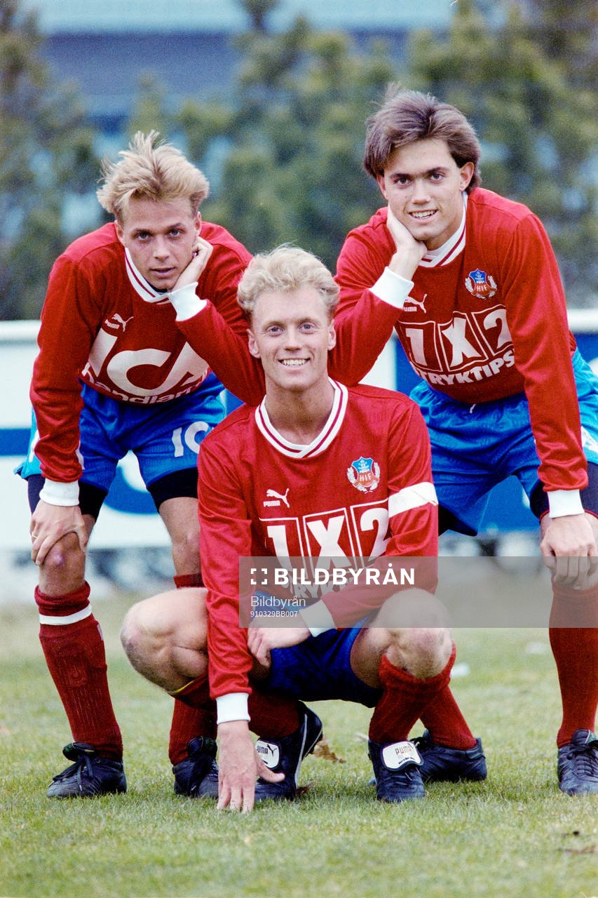  Tre bröder Lilius i HIF, fr. v Ulf Lilius, Björn Lilius och Henrik Lilius.