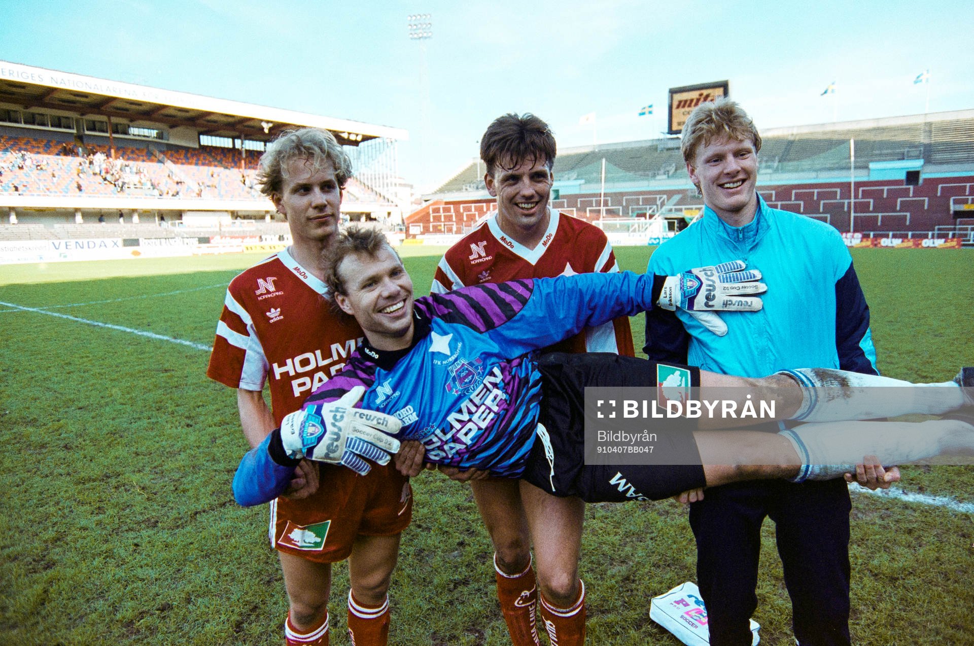 Målskyttarna Niclas Kindvall, Patrik Andersson och Göran