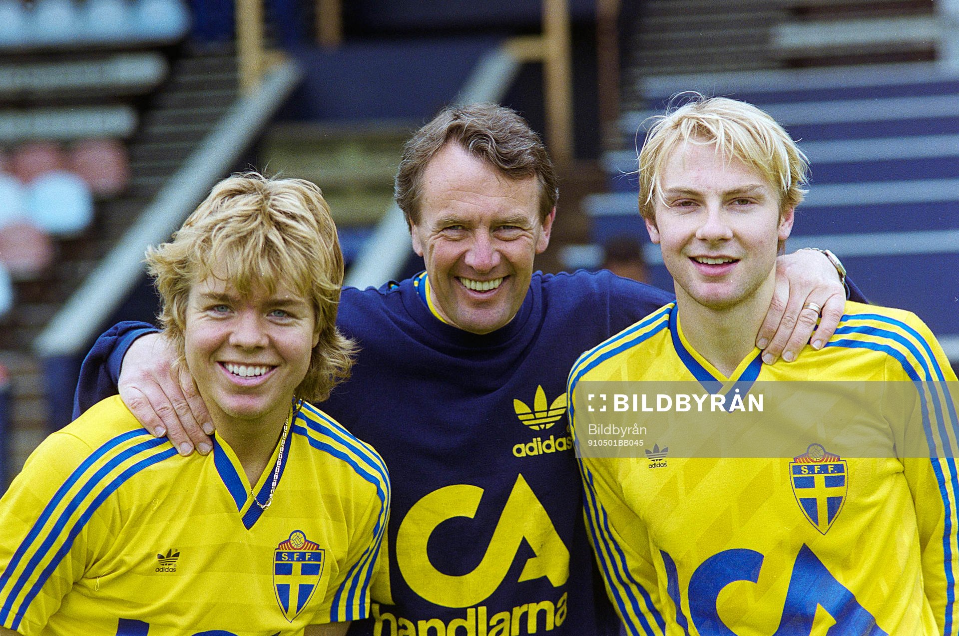 Tomas Brolin, Nisse Andersson, förbundskapten och Håkan