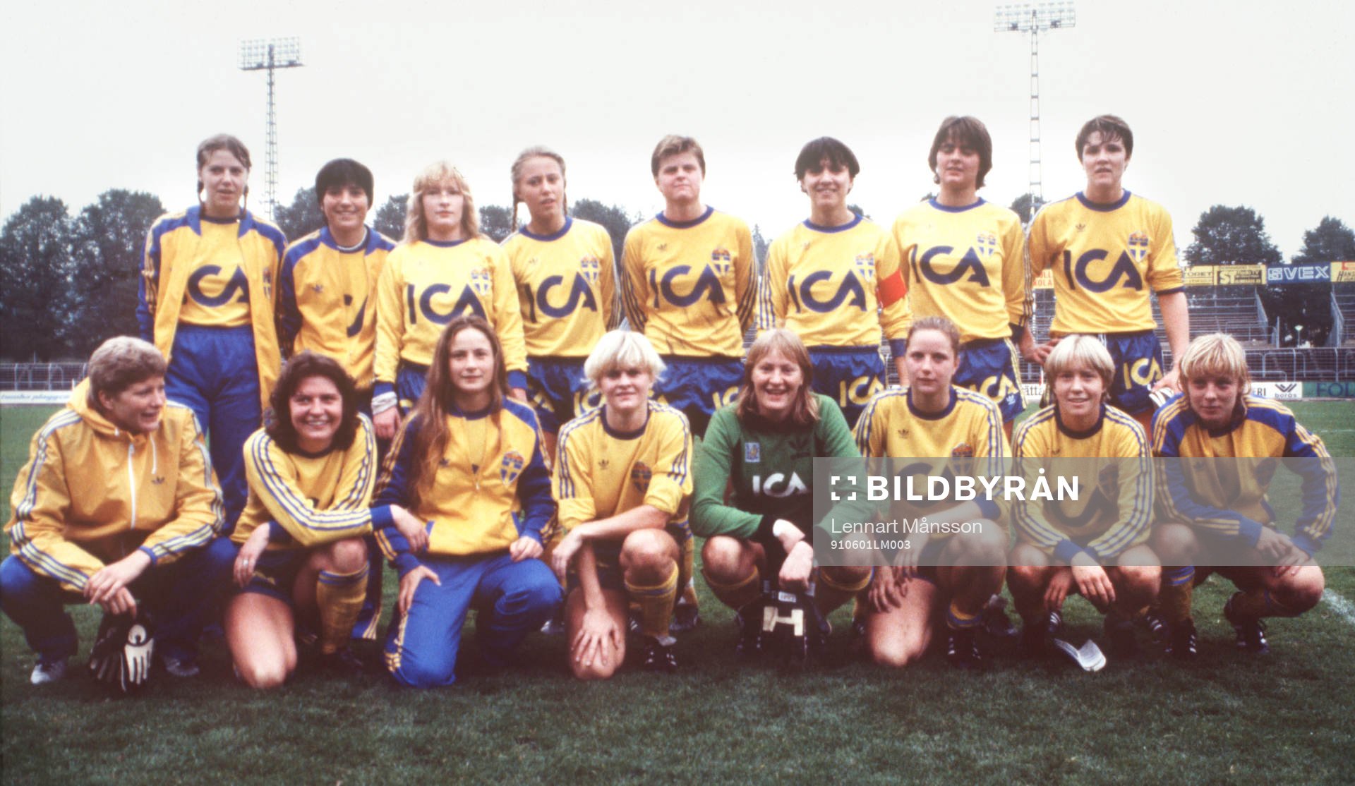 Fotboll, Sverige, dam, lagbild
