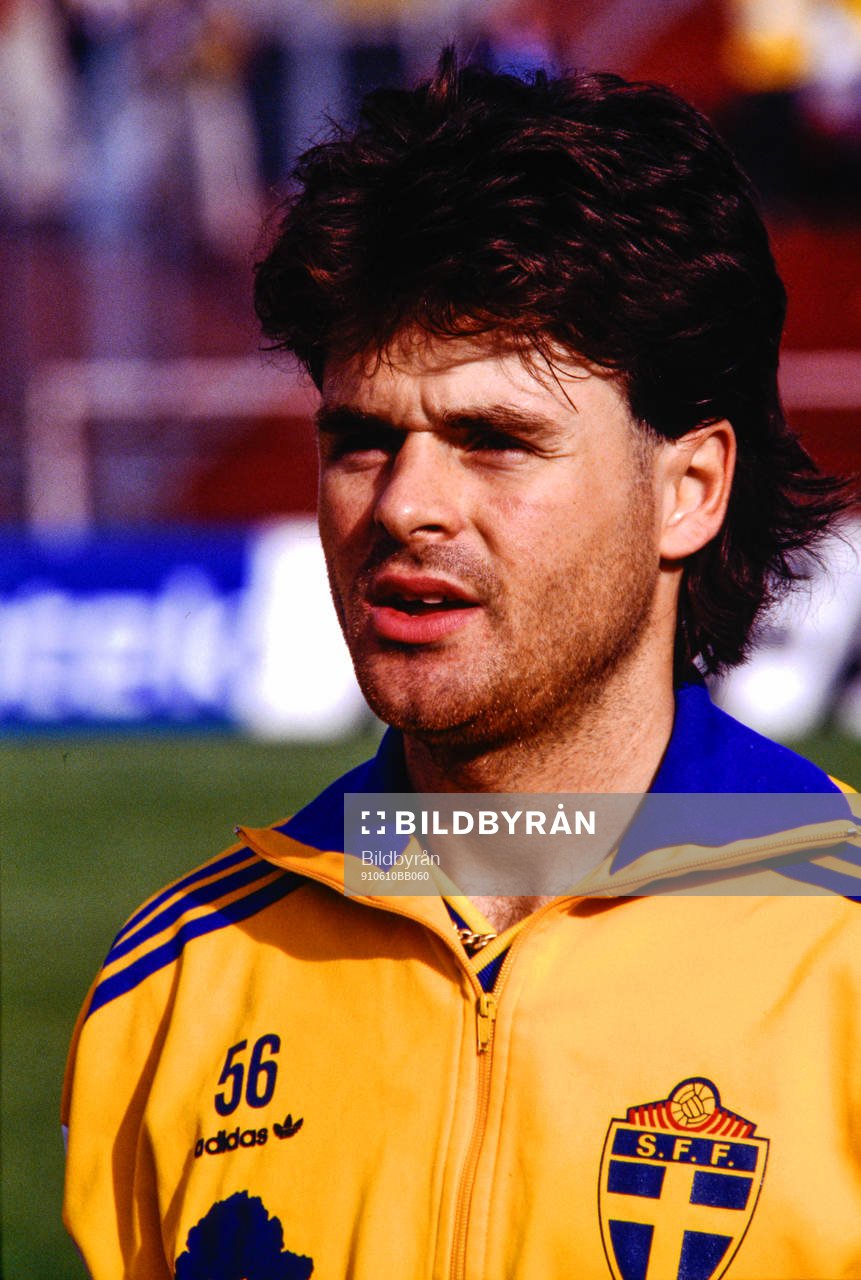 Fotboll, Scania 100 Tournament, För-EM, Sverige - Sovjetunionen:  Anders Limpar.