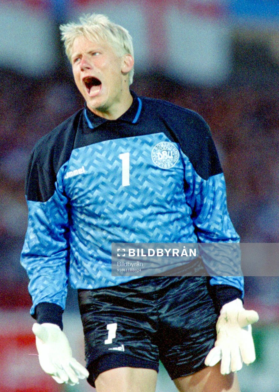 Denmarks goalkeeper Peter Schmeichel