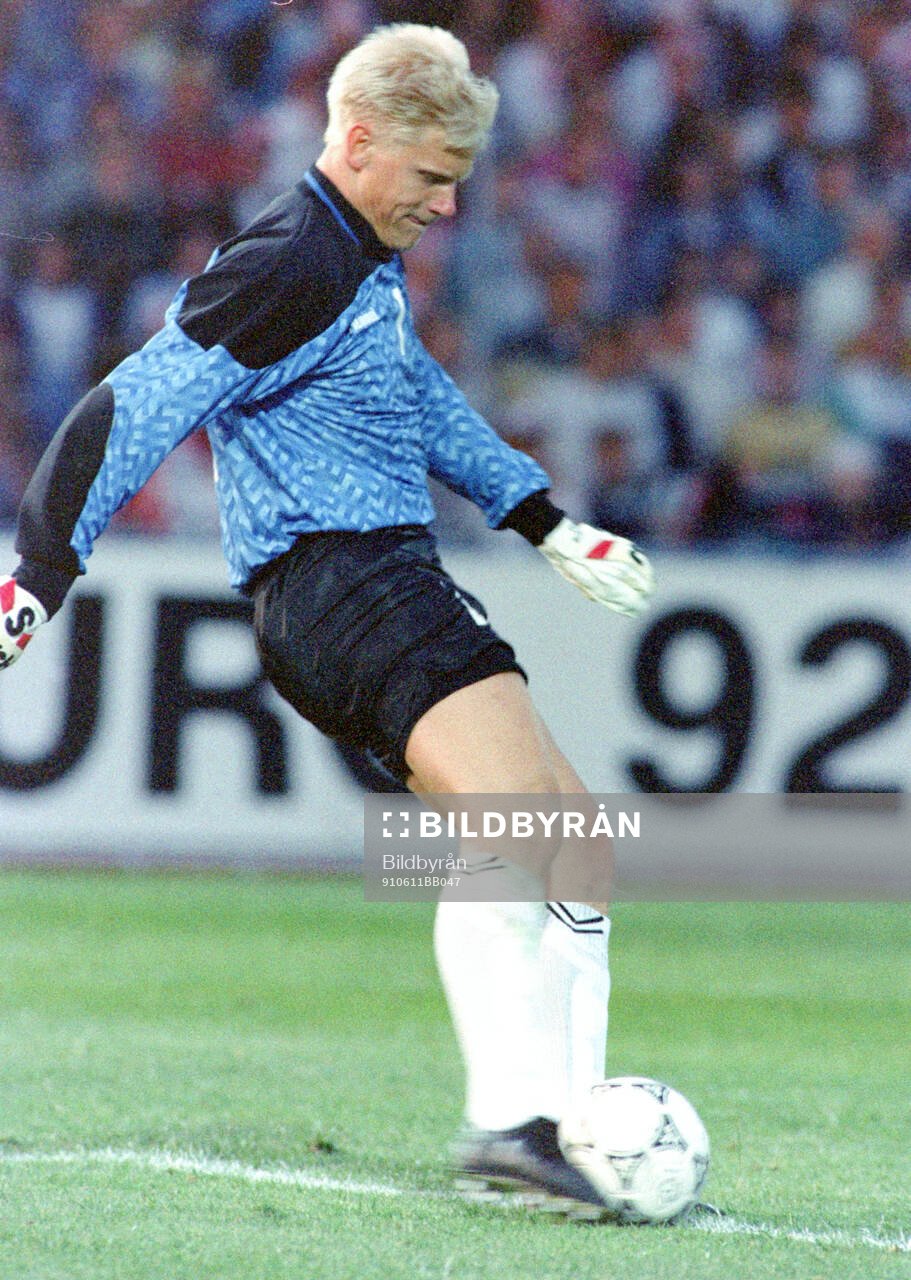 Denmarks goalkeeper Peter Schmeichel
