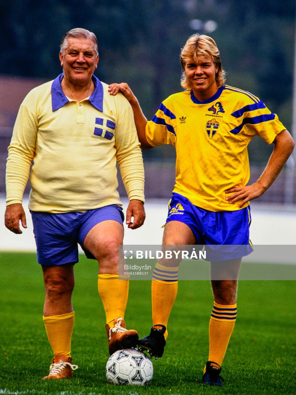Fotboll, Sverige - Danmark: Gunnar Nordahl och Tomas Brolin.