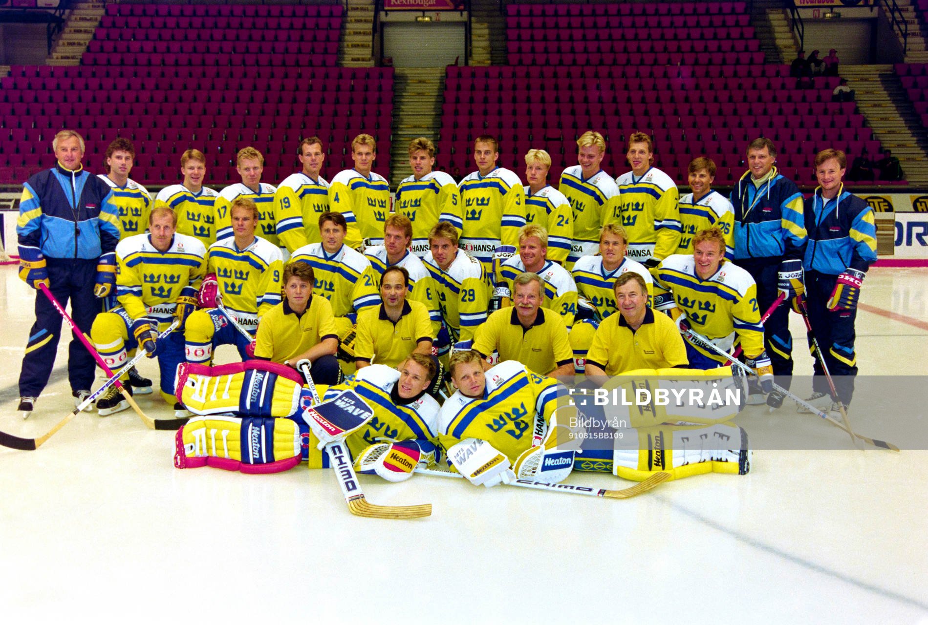 Det svenska laget med bl. a Curt Lundmark, Conny Evensson,