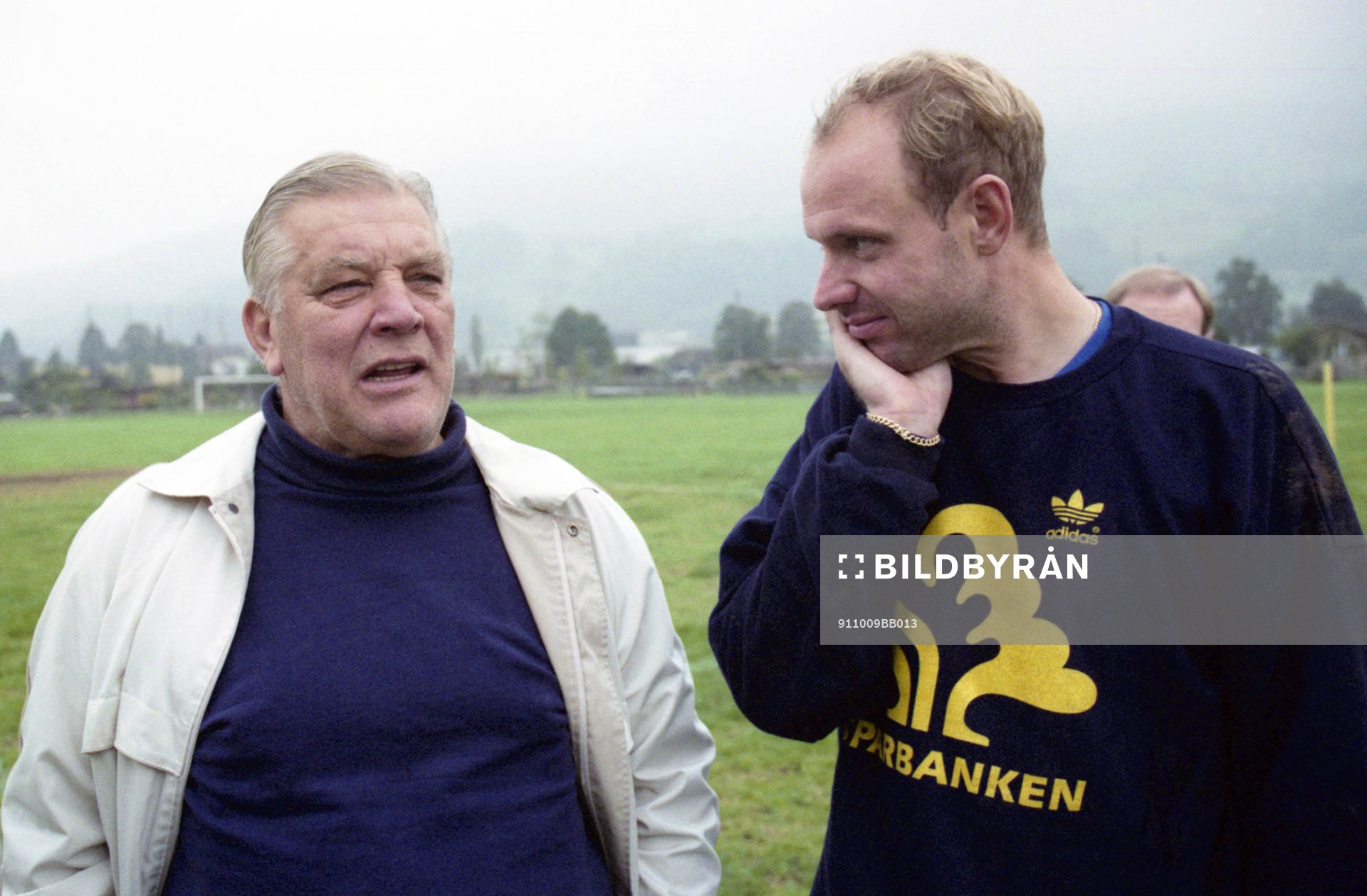 Gunnar Nordahl och Thomas Ravelli, målvakt