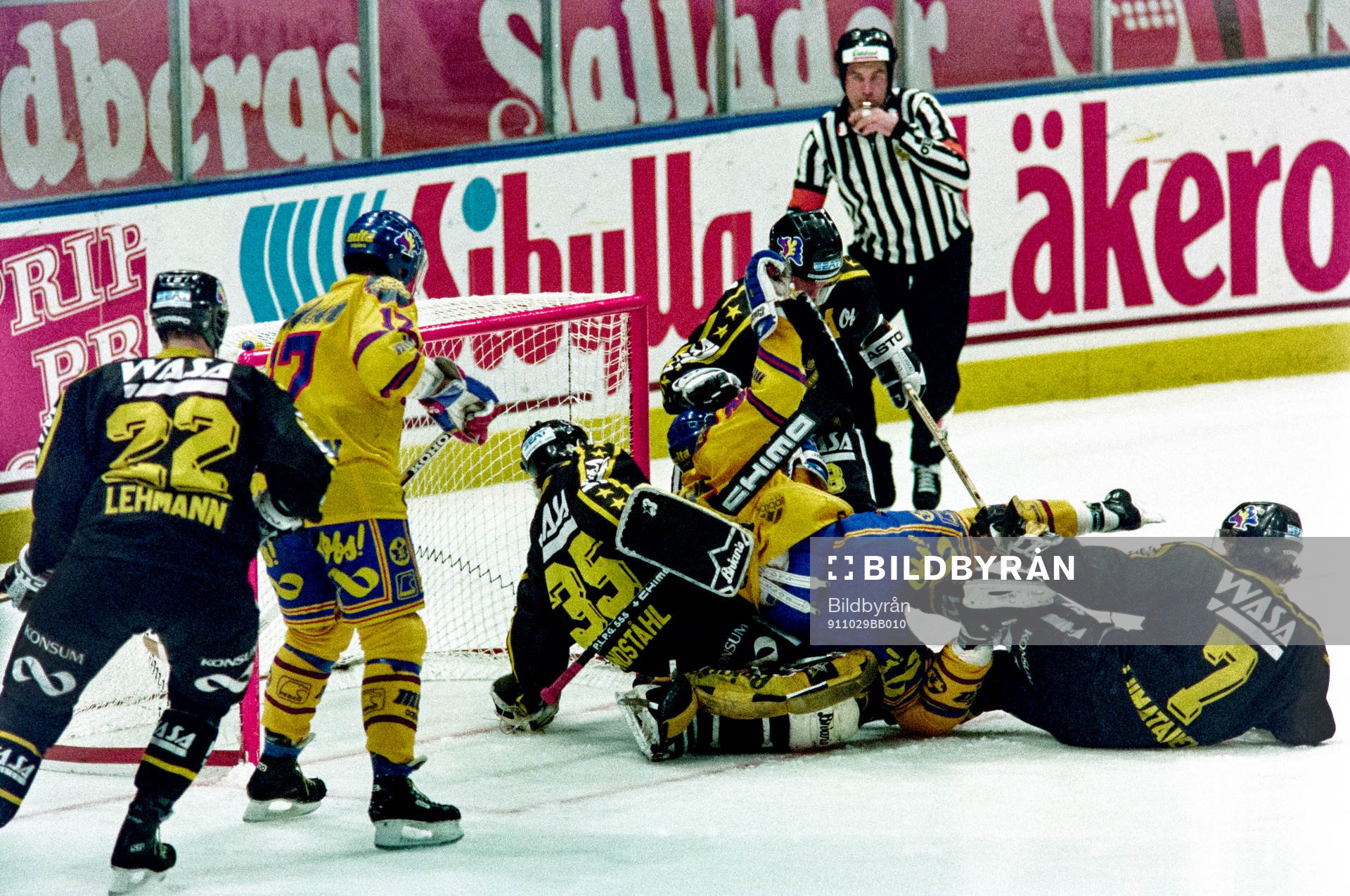 Situation framför Sam Lindståhl, målvakt i AIK