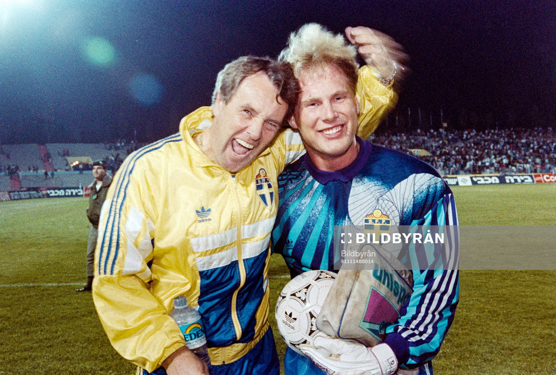 Nisse Andersson, förbundskapten och Jan Ekholm, målvakt,