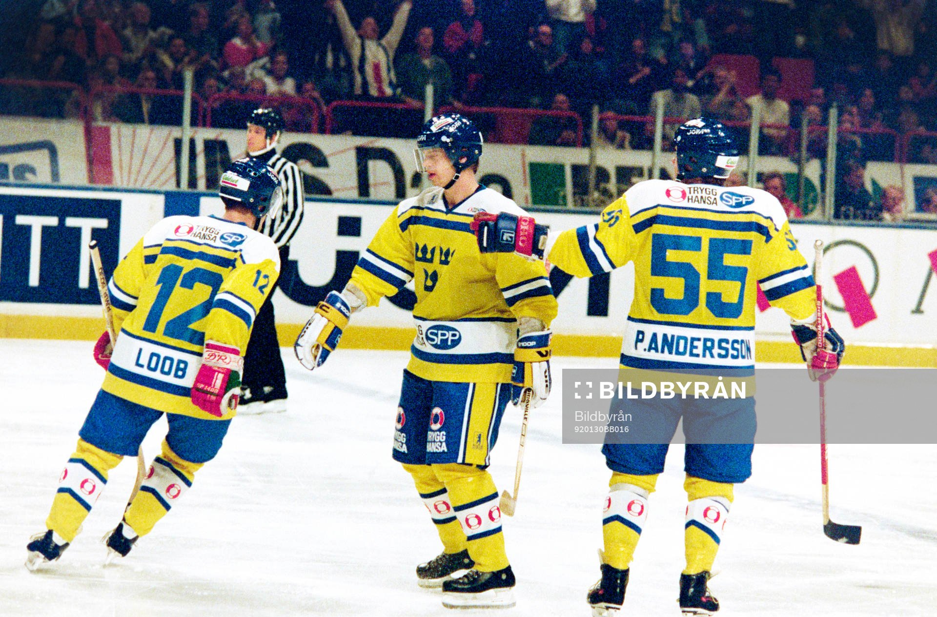 Håkan Loob, Bengt-Åke Gustafsson och Peter Andersson,