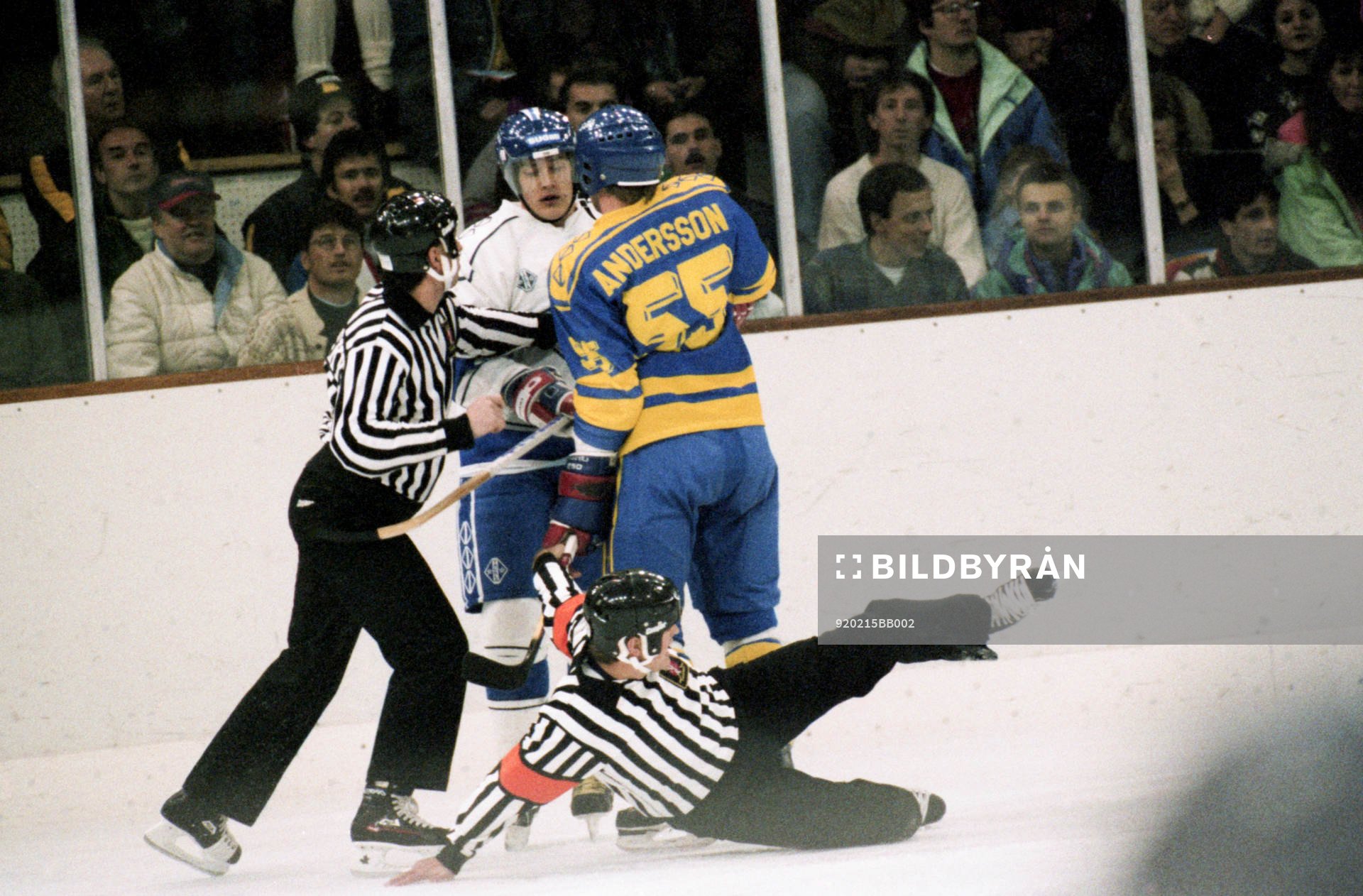 Peter Andersson, Sverige. bråkar med Raimo Helminen,