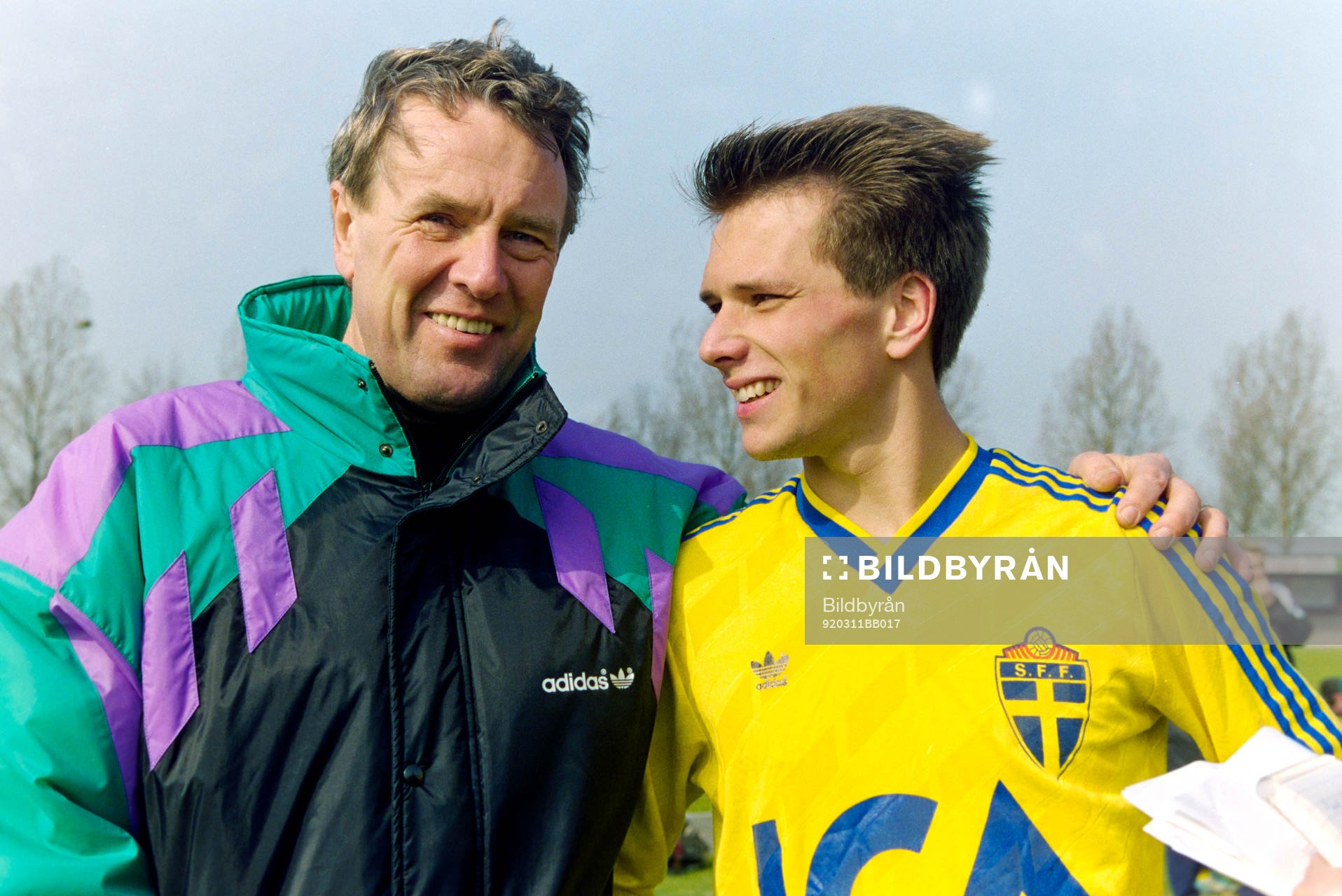 Nisse Andersson, förbundskapten och Jonas Axeldal, Sverige