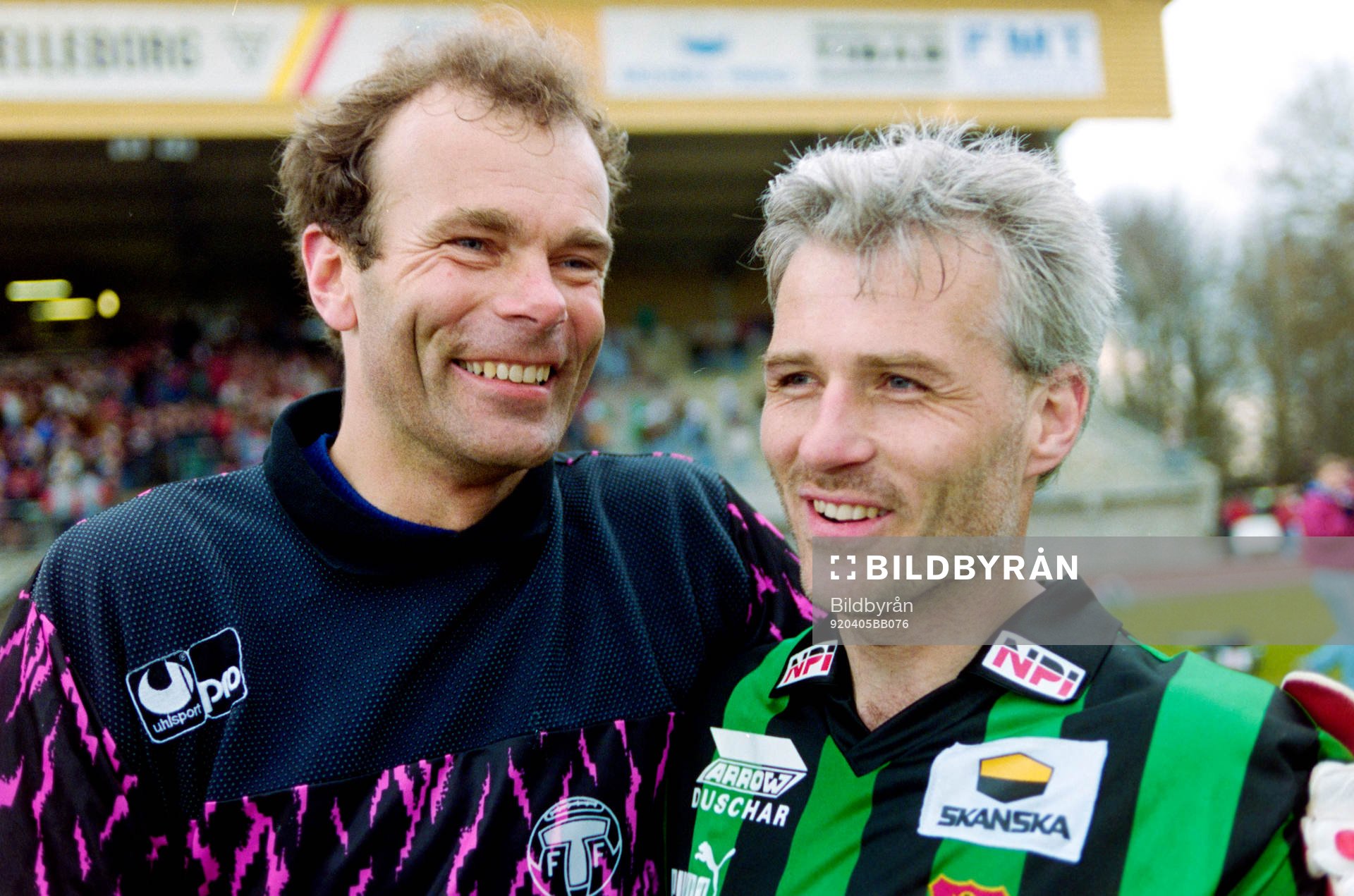 Jan Möller, målvakt, Trelleborg och Glenn Hysén, Gais