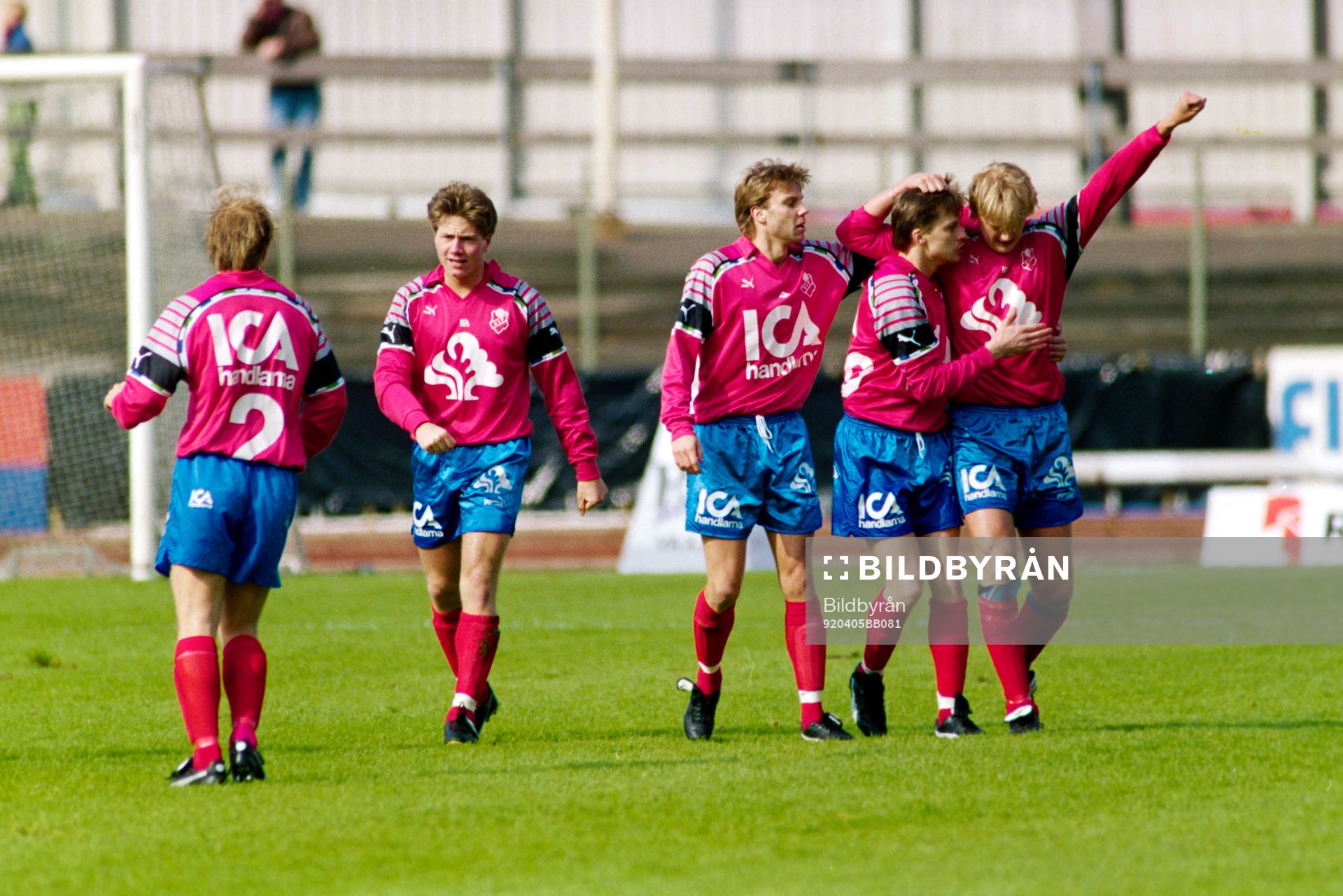 Fotboll, Allsvenskan, Öster - IFK Norrköping, 1-0: Jubel i Öster efter mål av Ulrik Jansson.