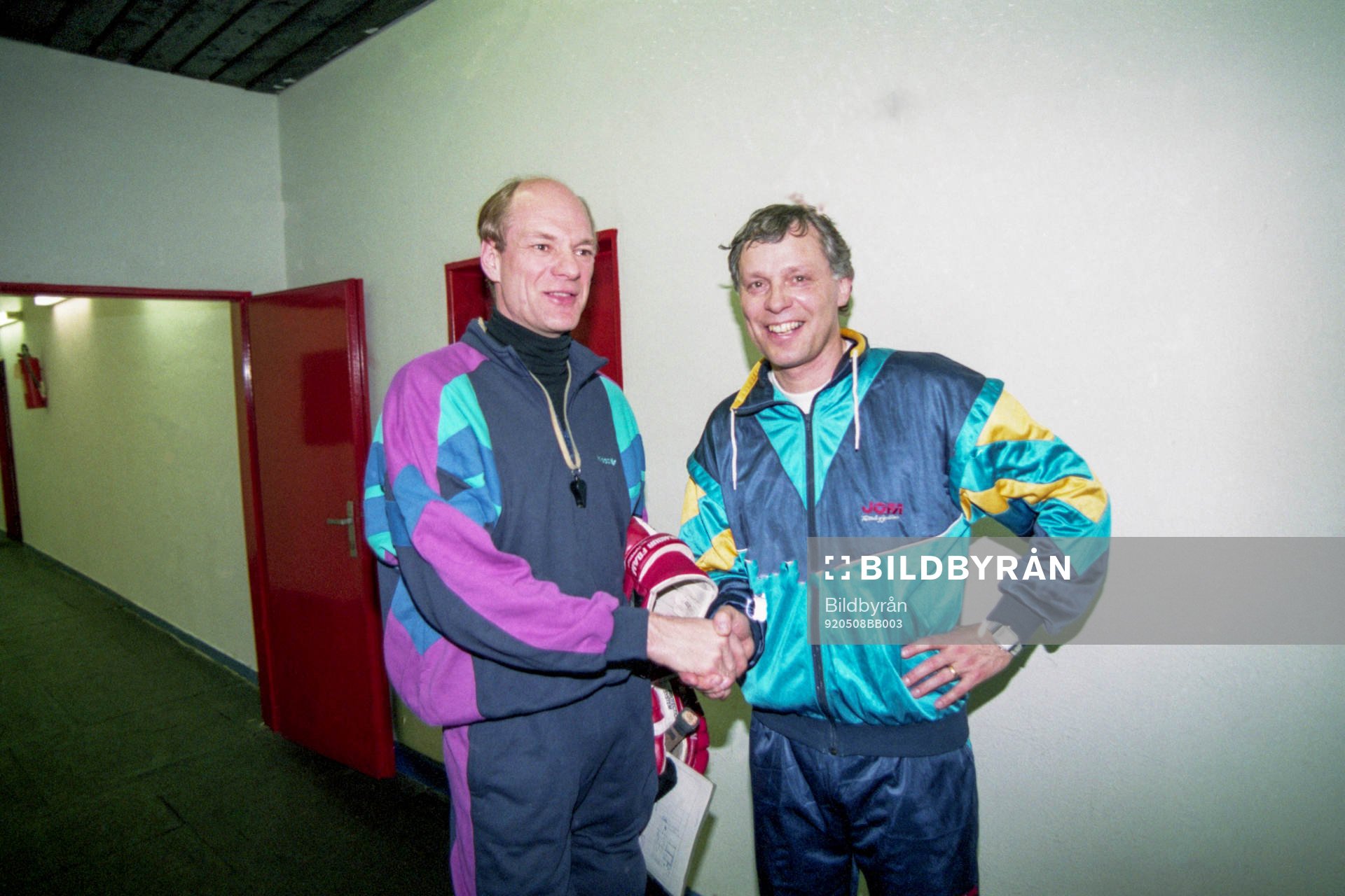 John Slettvoll och Conny Evensson, förbundskapten, Sverige