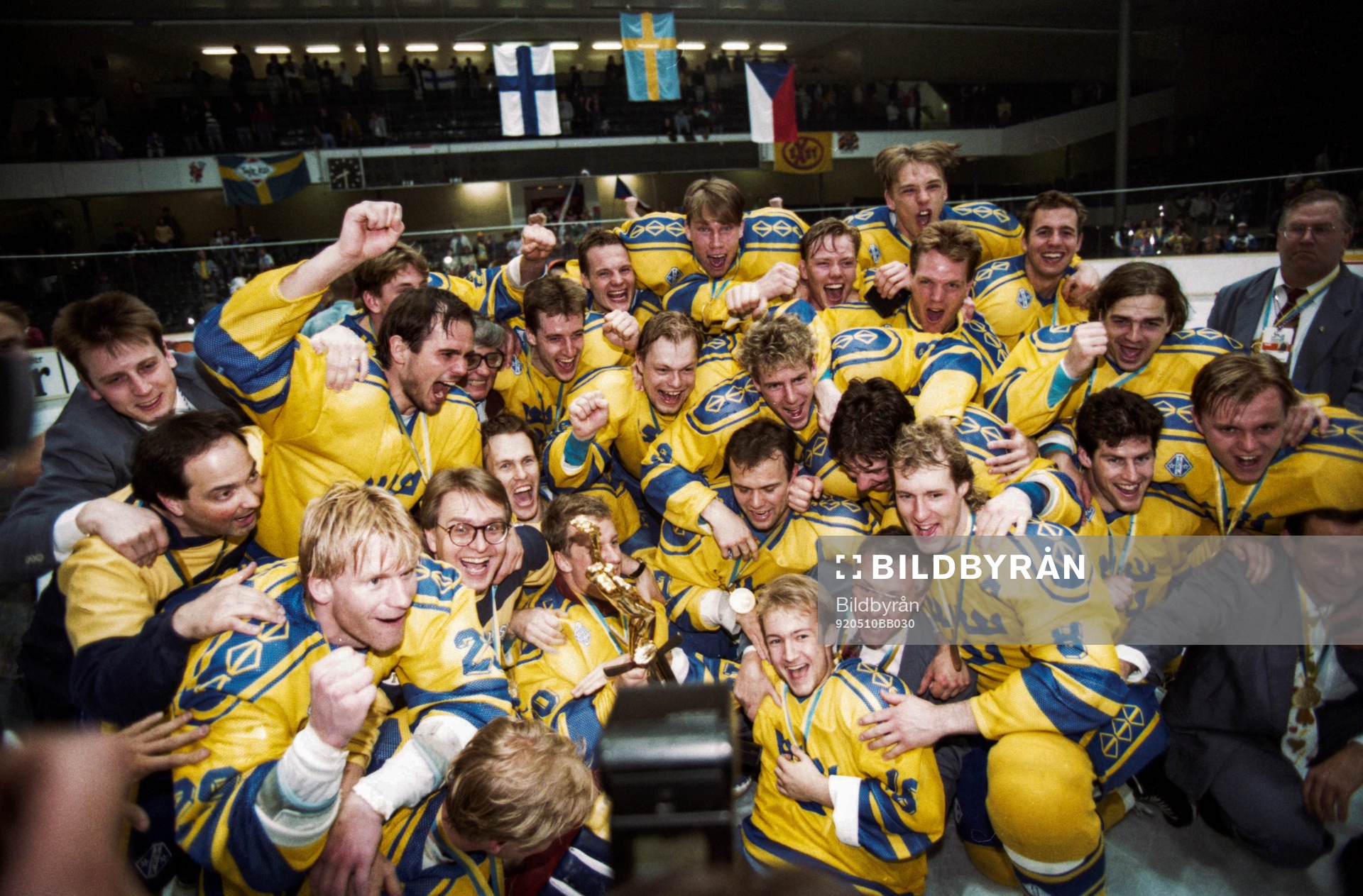 Sverige firar att de vunnit VM 1992