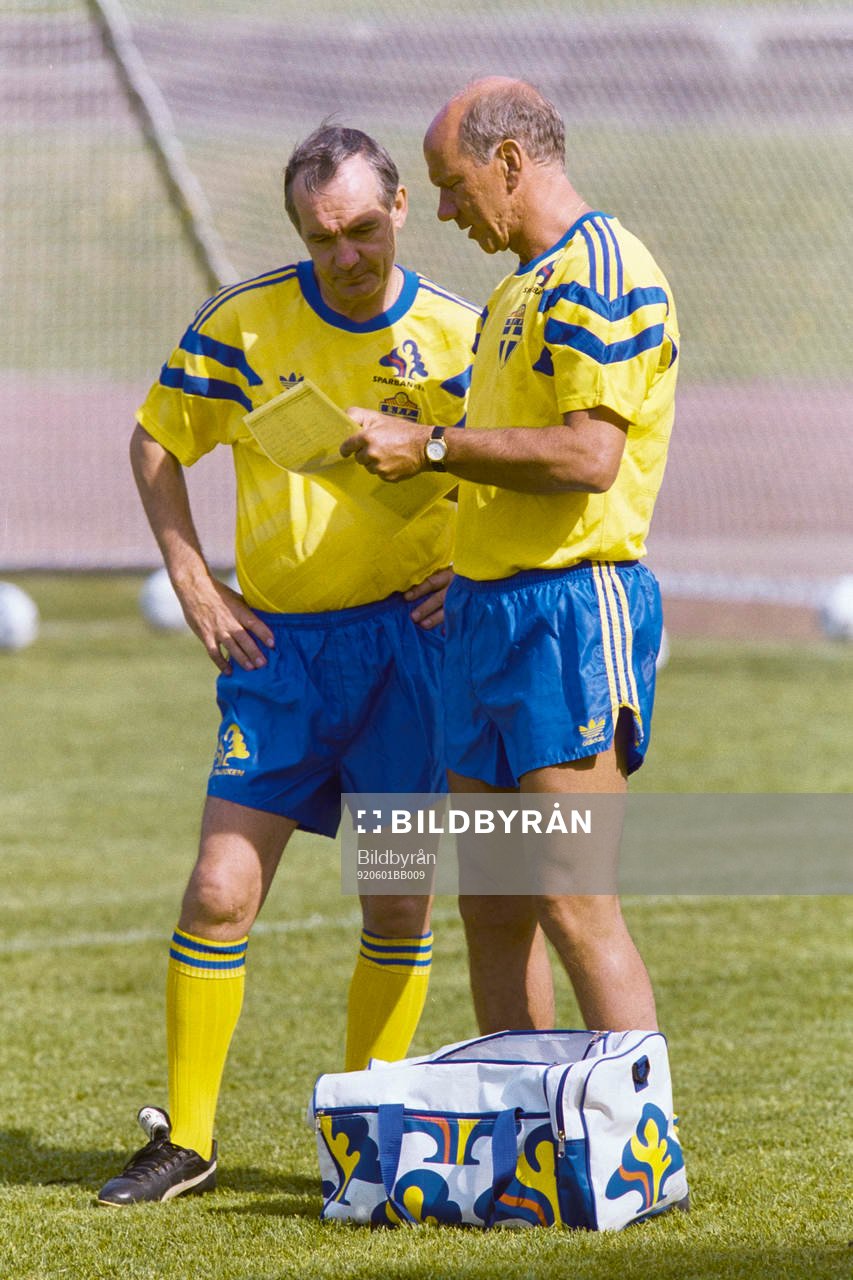 Tord Grip och Tommy Svensson, förbundskapten, Sverige