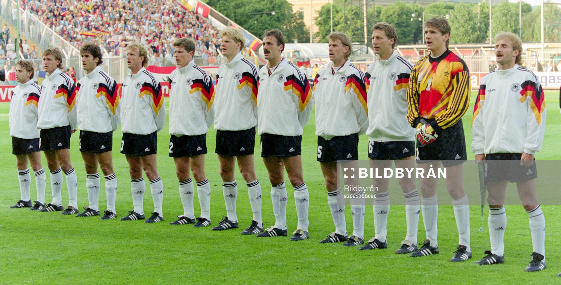 Germany lineup. L-R: Thomas Hassler, Thomas Doll,