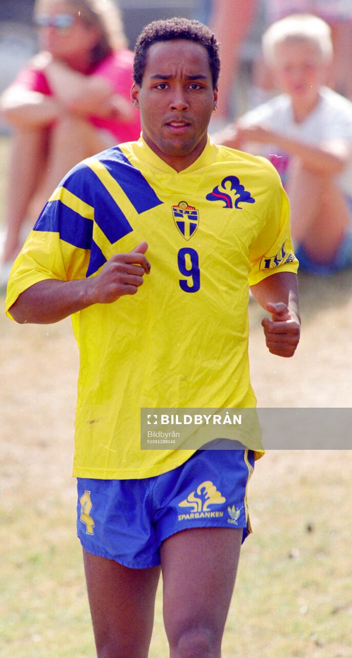 Swedens Martin Dahlin at training camp in Gimo