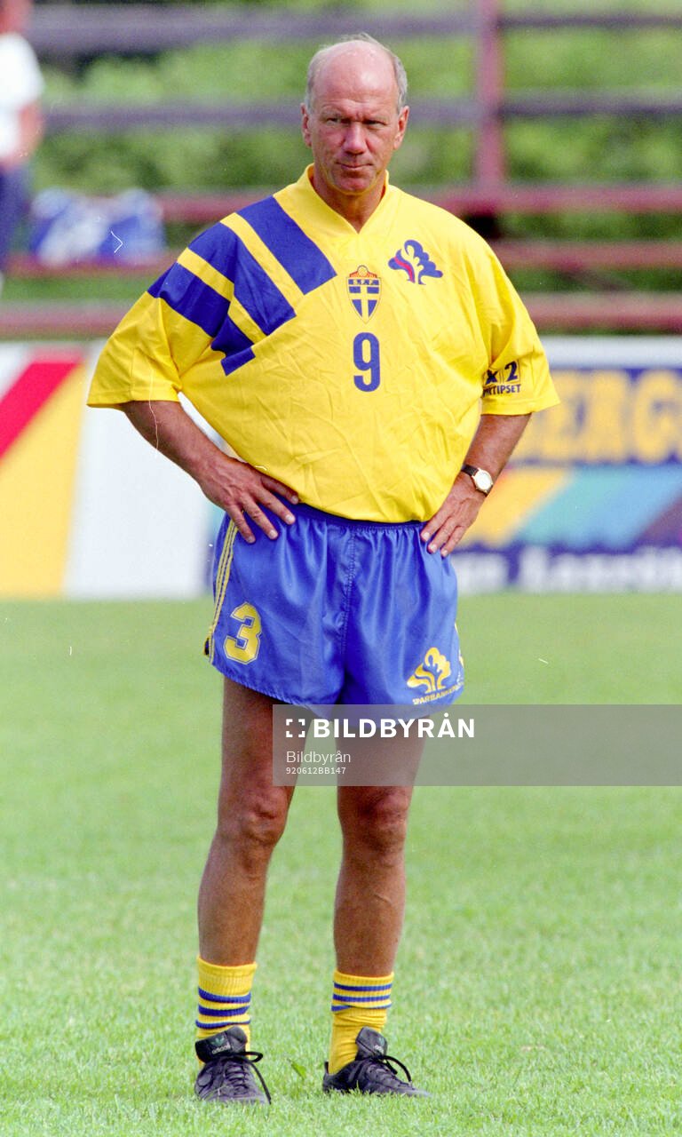 Swedens manager Tommy Svensson at training camp in Gimo