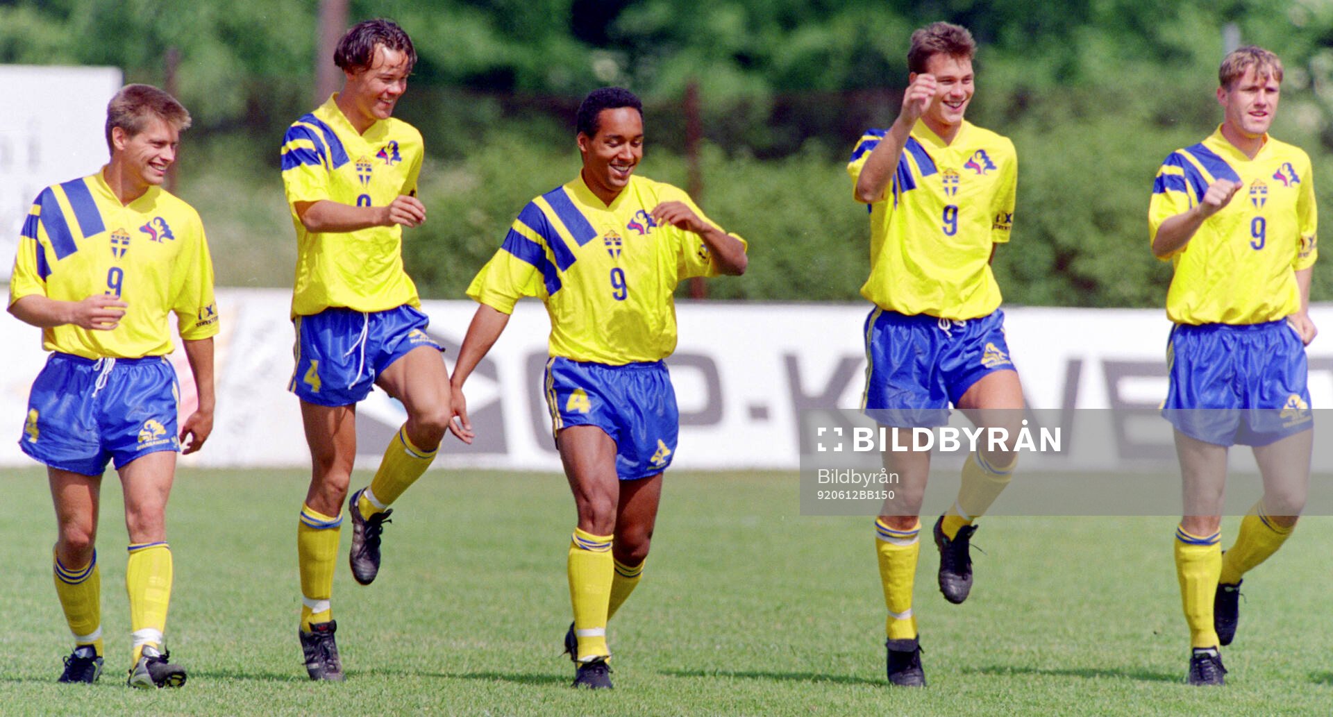 Swedish players Jan Jansson, Joachim Bjorklund, Martin