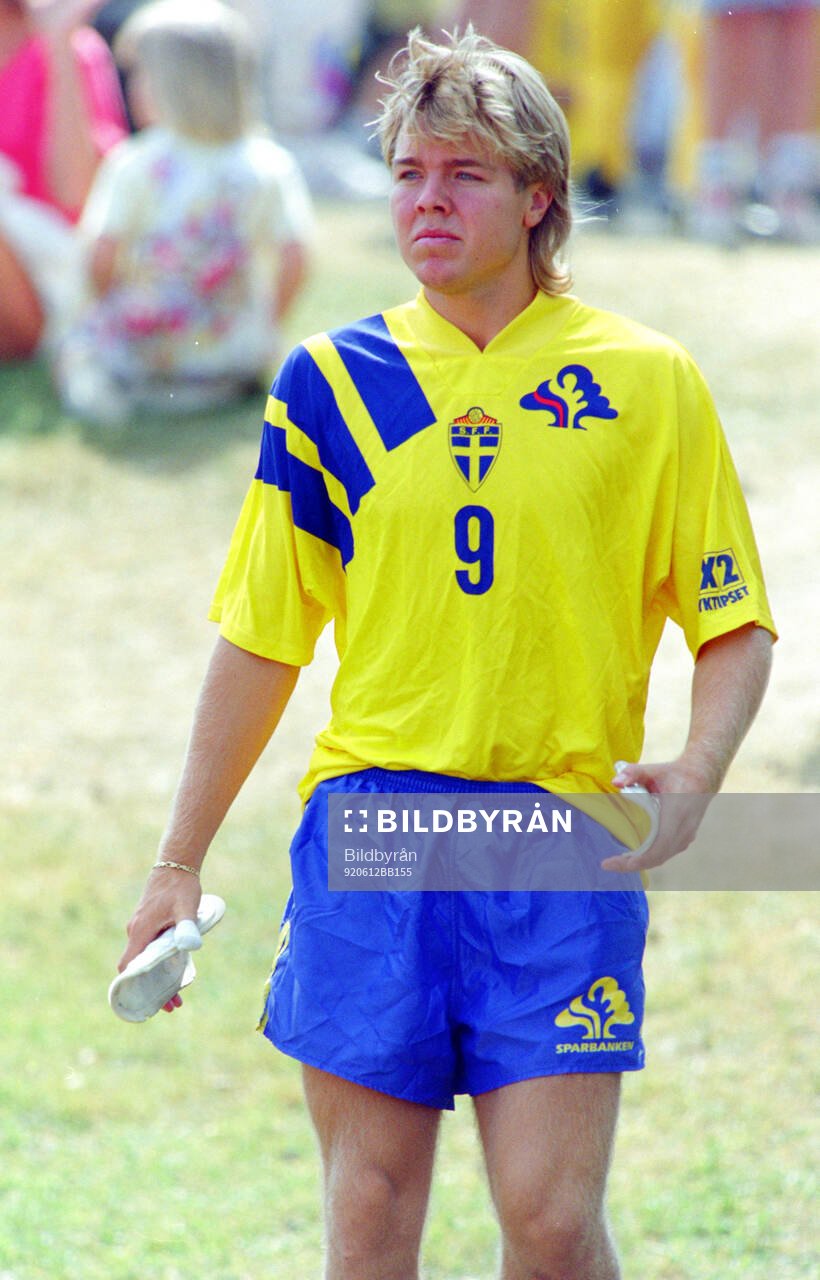 Swedens Tomas Brolin at training camp in Gimo