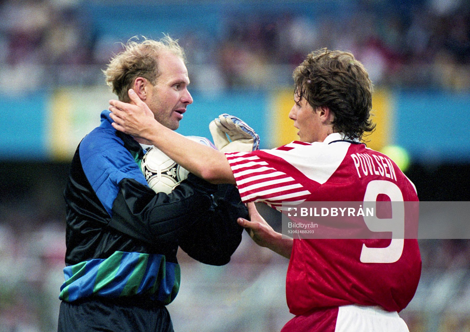 Thomas Ravelli, målvakt, Sverige och Flemming Povlsen,