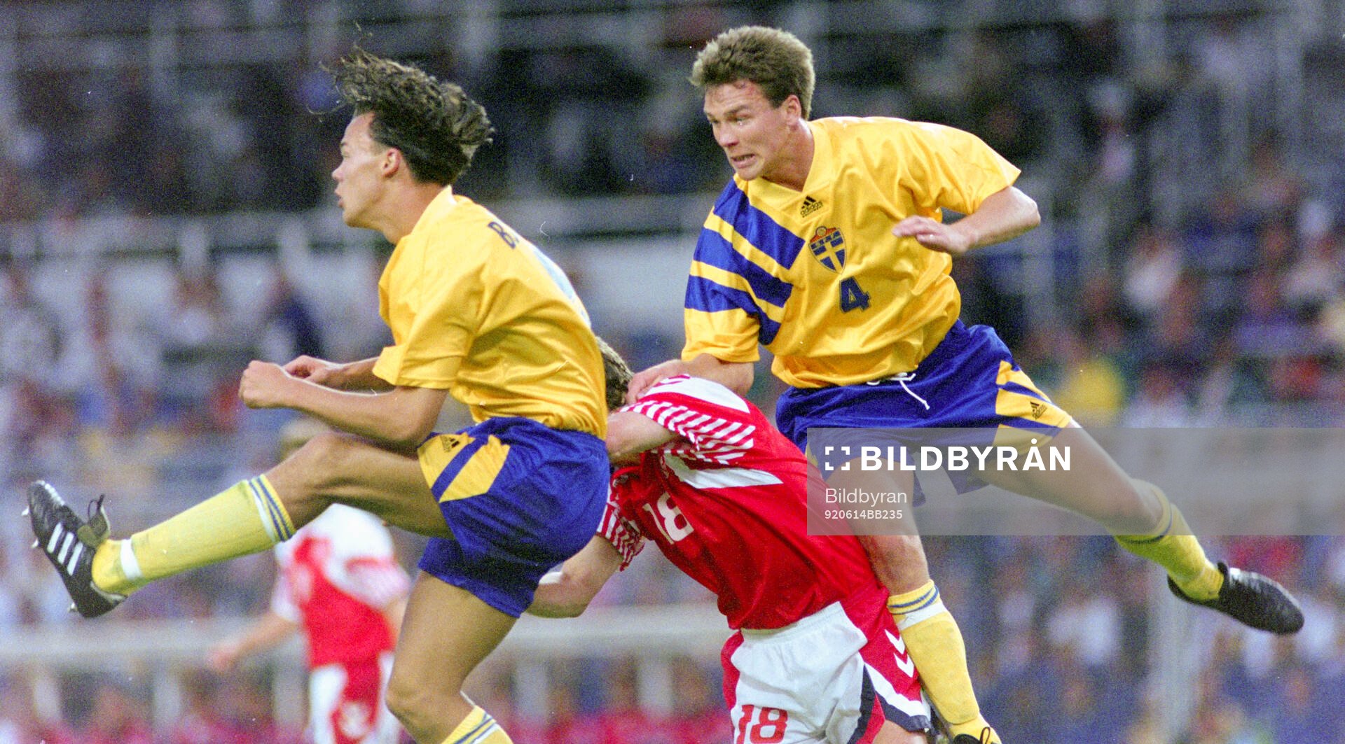 Swedish central defenders Joachim Bjorklund and Patrik