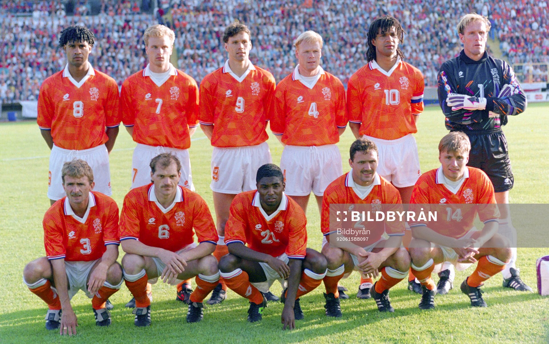 Netherlands team group. Back row L-R: Frank Rijkaard,