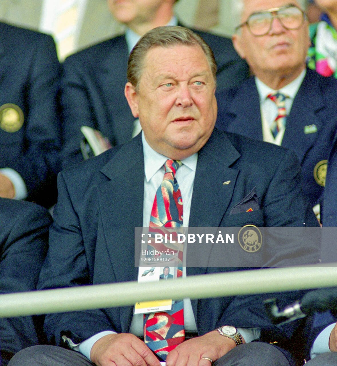 Uefa president Lennart Johansson of Sweden