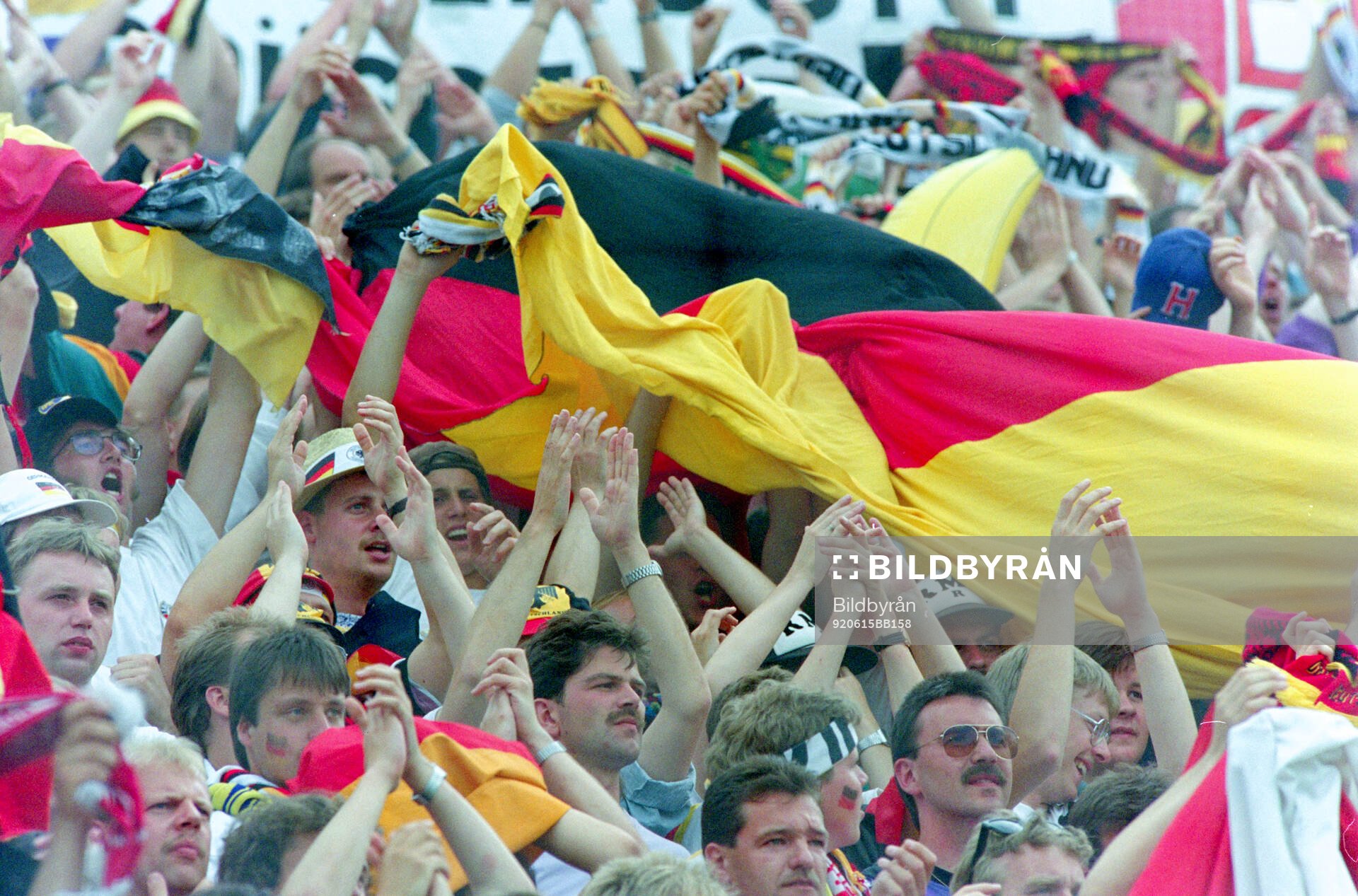 German fans with a national flag