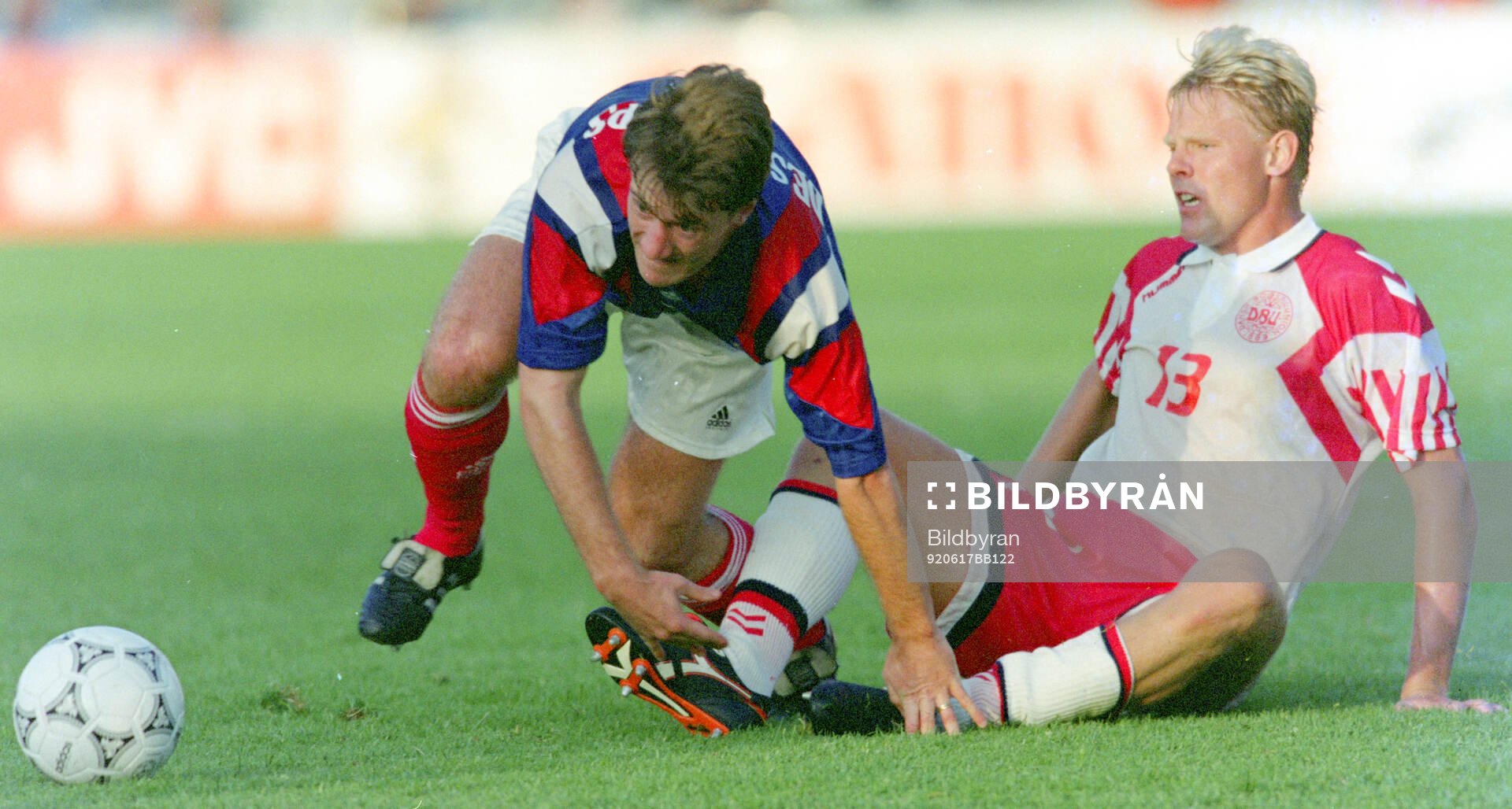 France‚Äôs Didier Deschamps against Denmarks Henrik