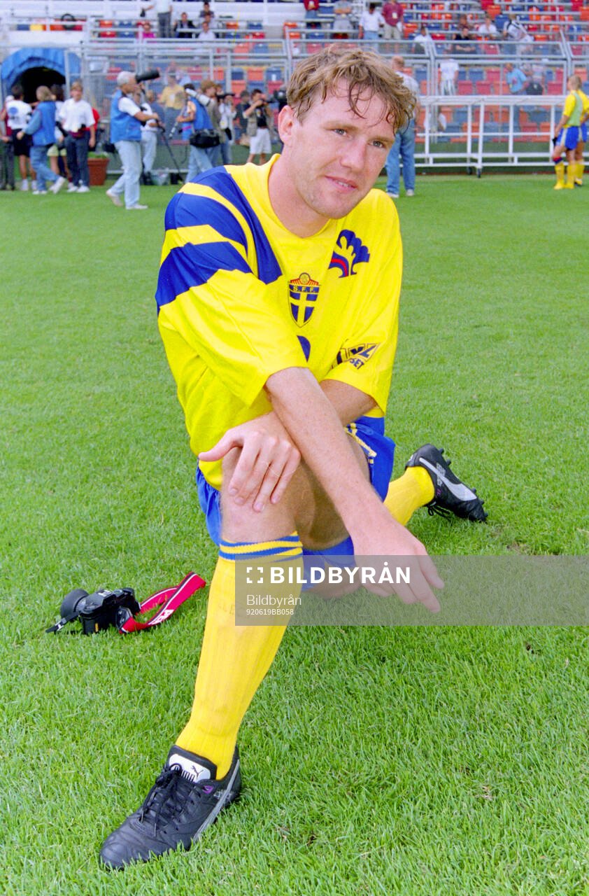 Swedens Jan Eriksson at training
