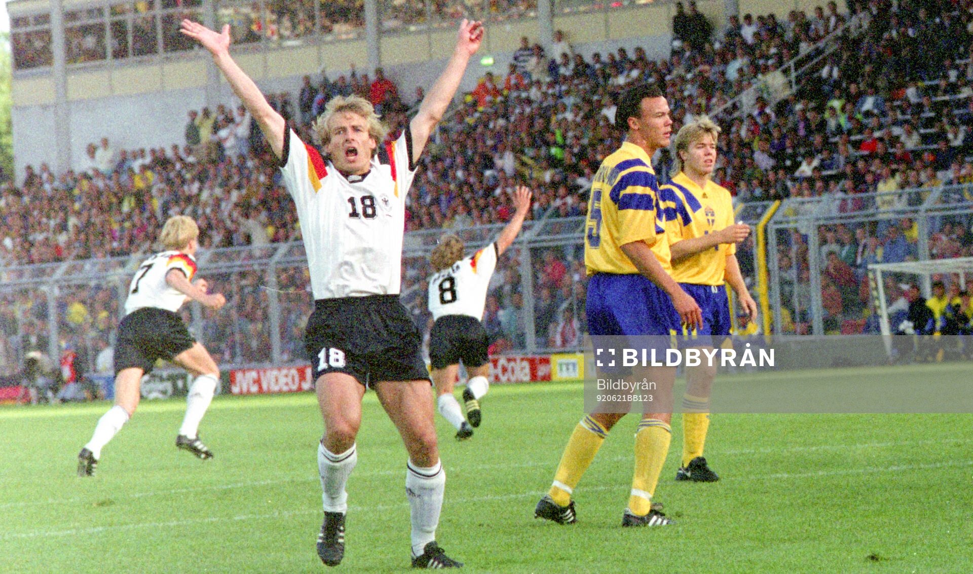 Thomas Hassler (8) of Germany celebrates