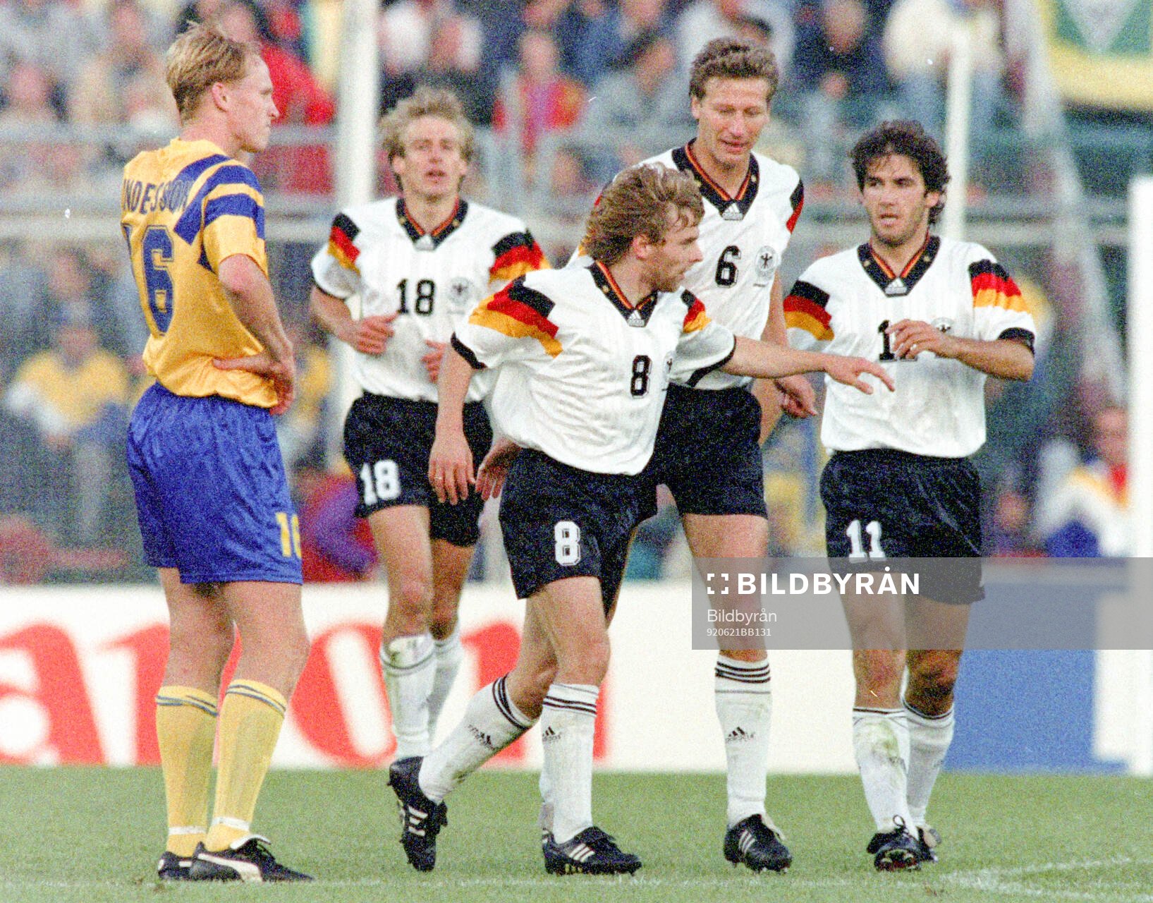 Thomas Hassler (8) of Germany celebrates