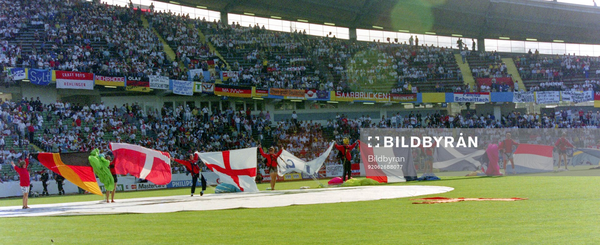 Nation flags from the participating countries at Ullevi
