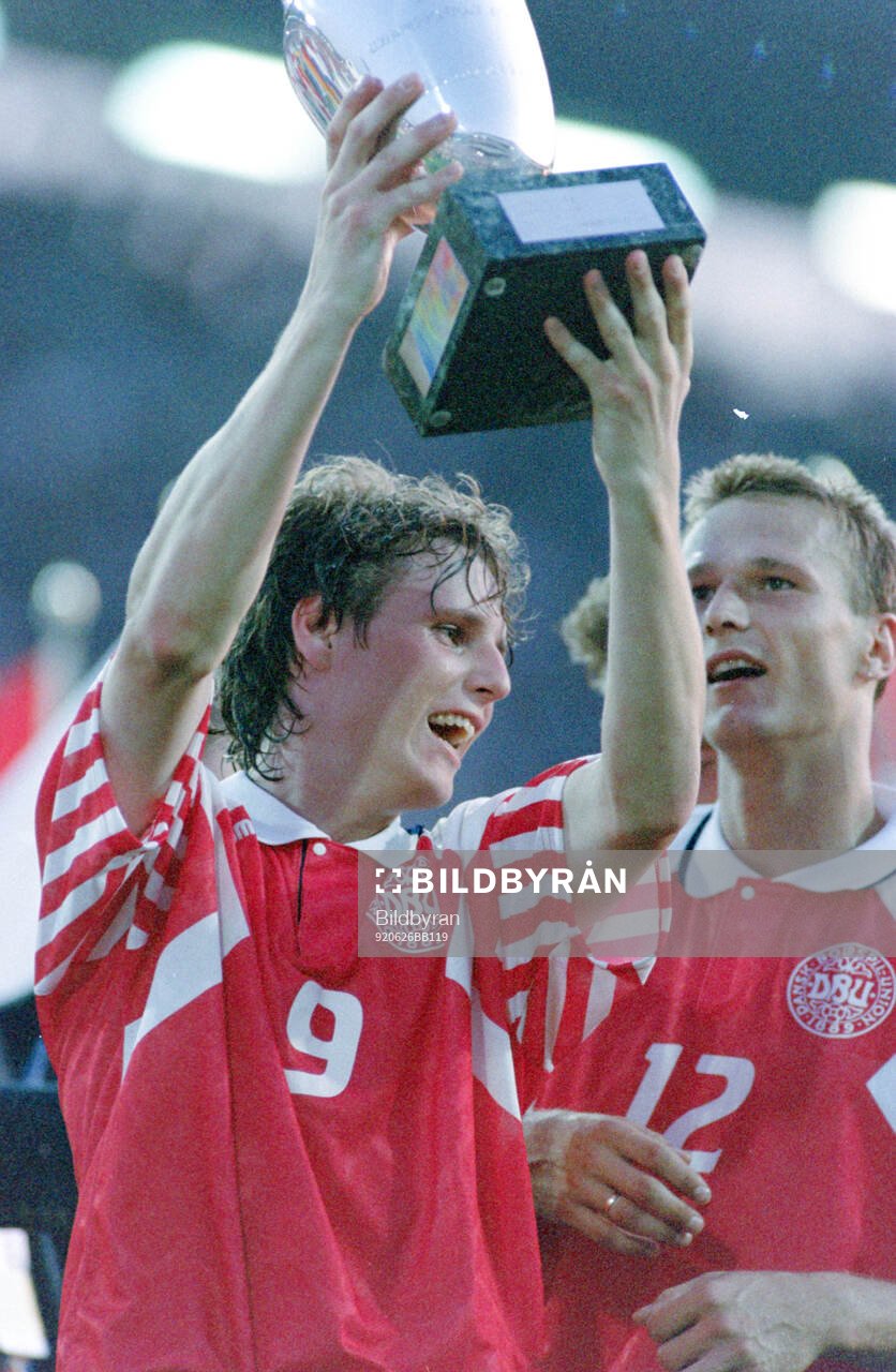 Denmarks Flemming Povlsen celebrates with the trophy