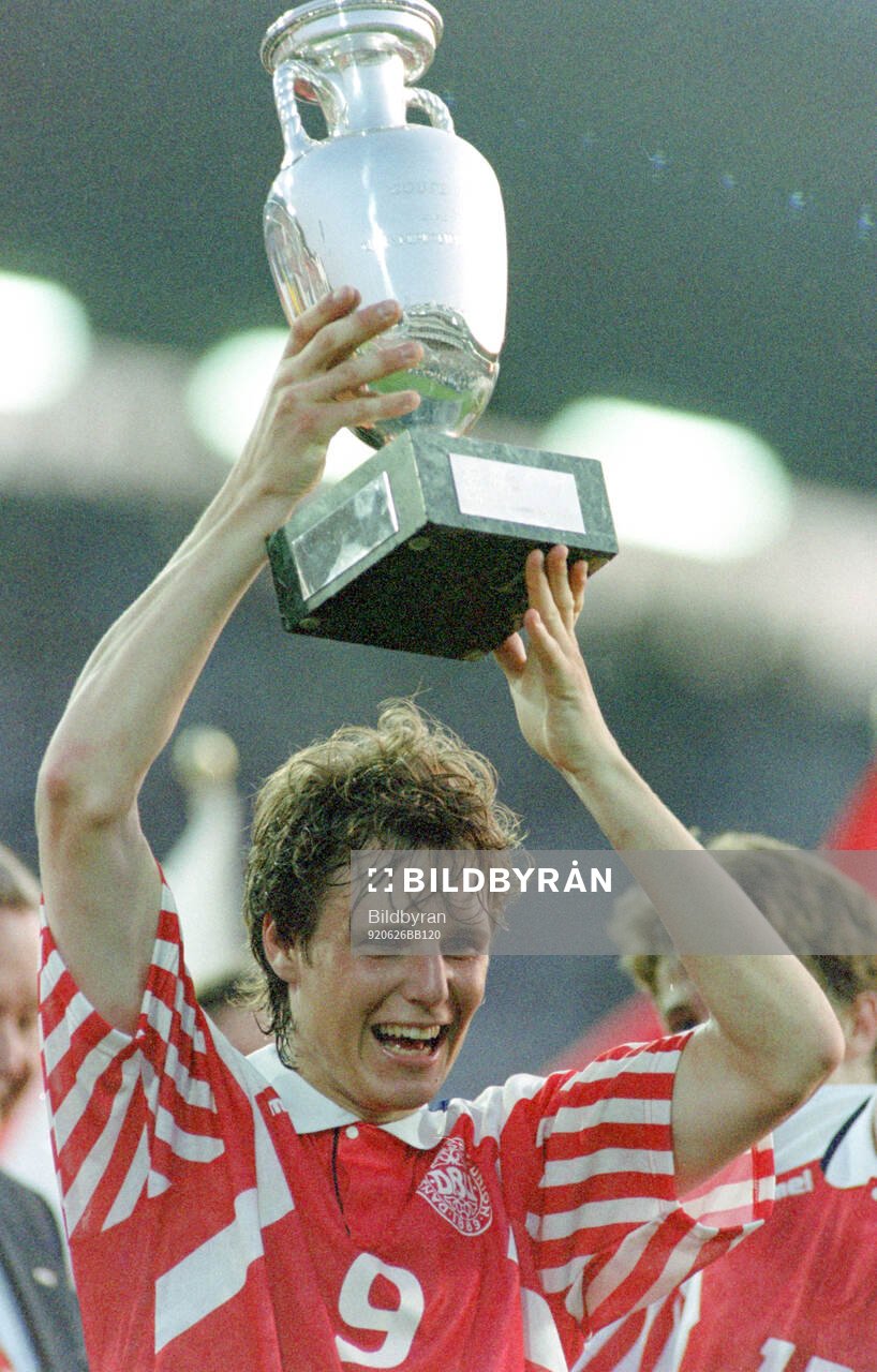 Denmarks Flemming Povlsen celebrates with the trophy