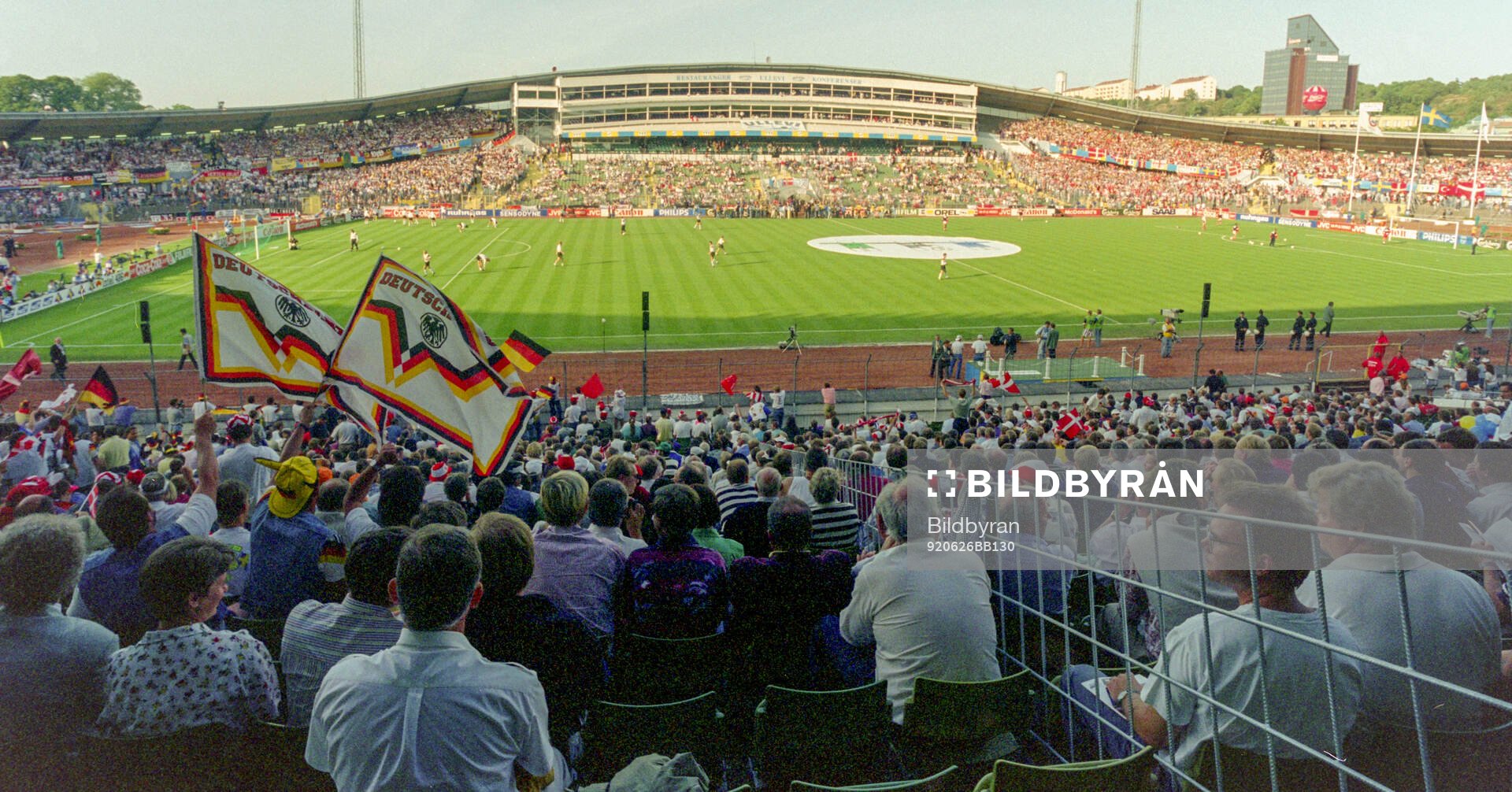 Spectators at Ullevi Stadium in Gothenburg