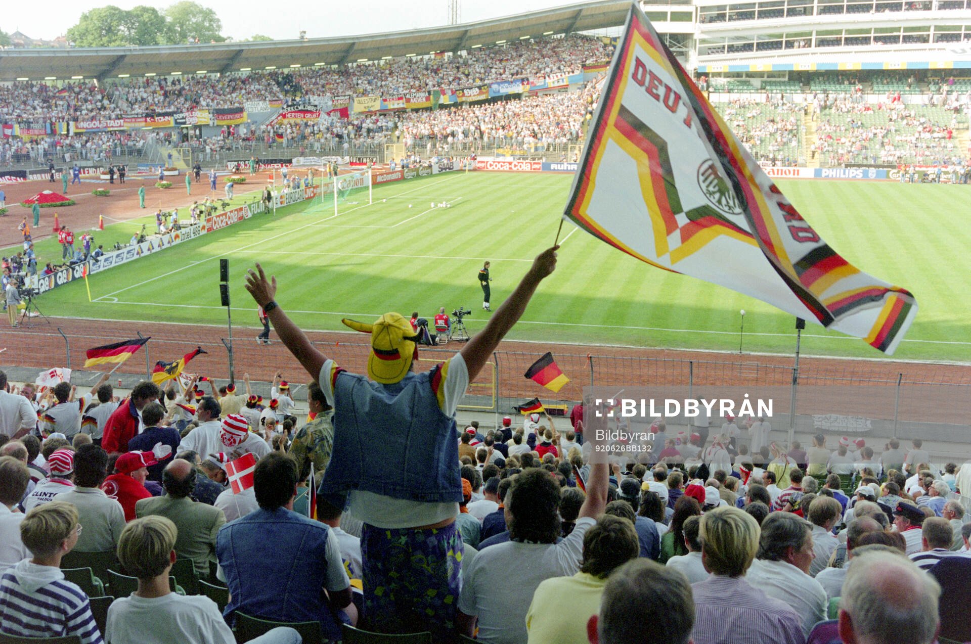 Spectators at Ullevi Stadium in Gothenburg